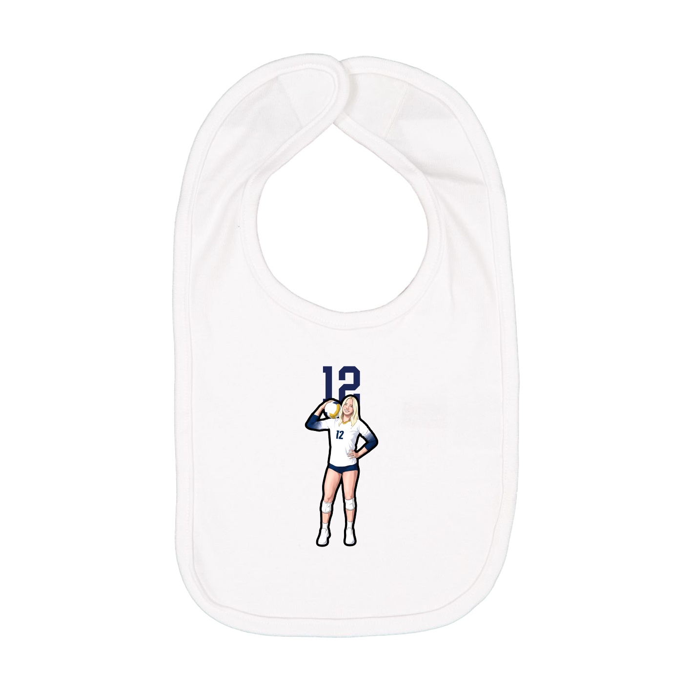 Infant Bib — Number Top in White