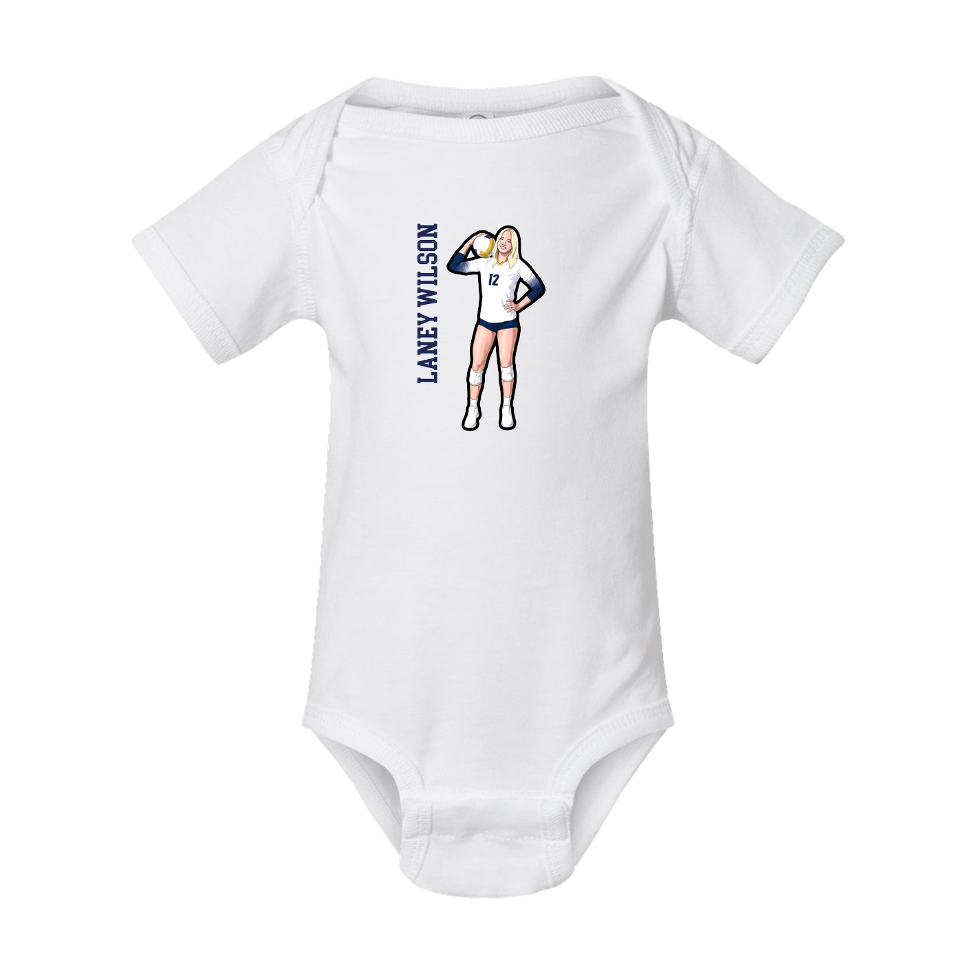 Baby Onesie — Name Vertical in White