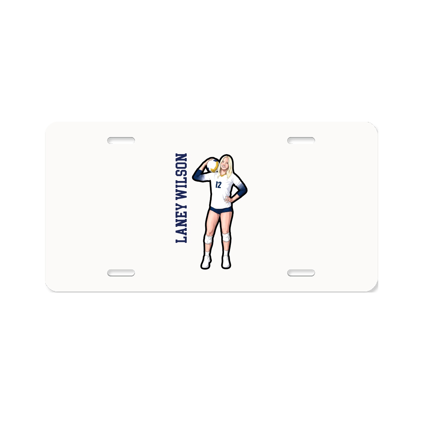 License Plate — Name Vertical in Classic