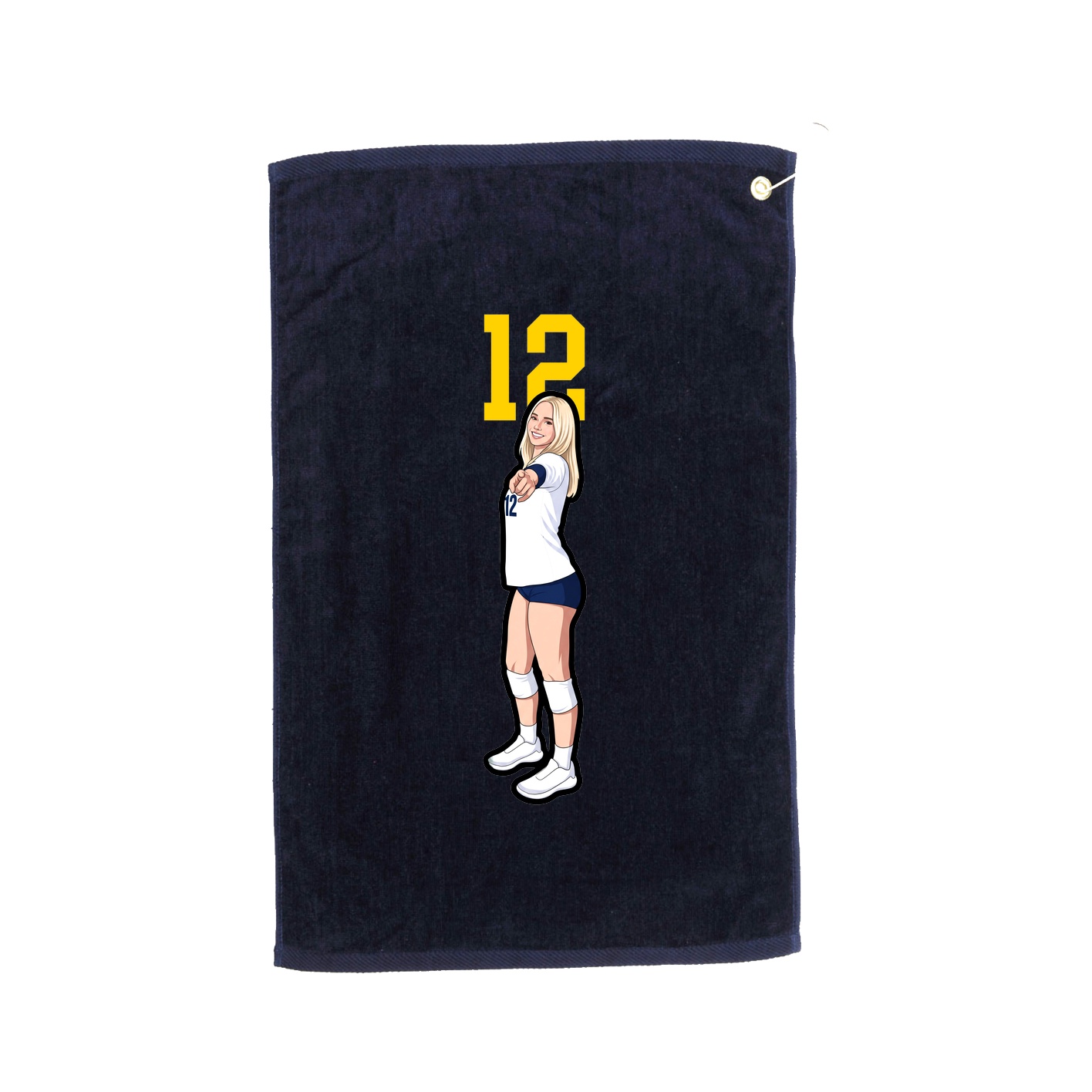 Golf Towel — Number Top in Navy