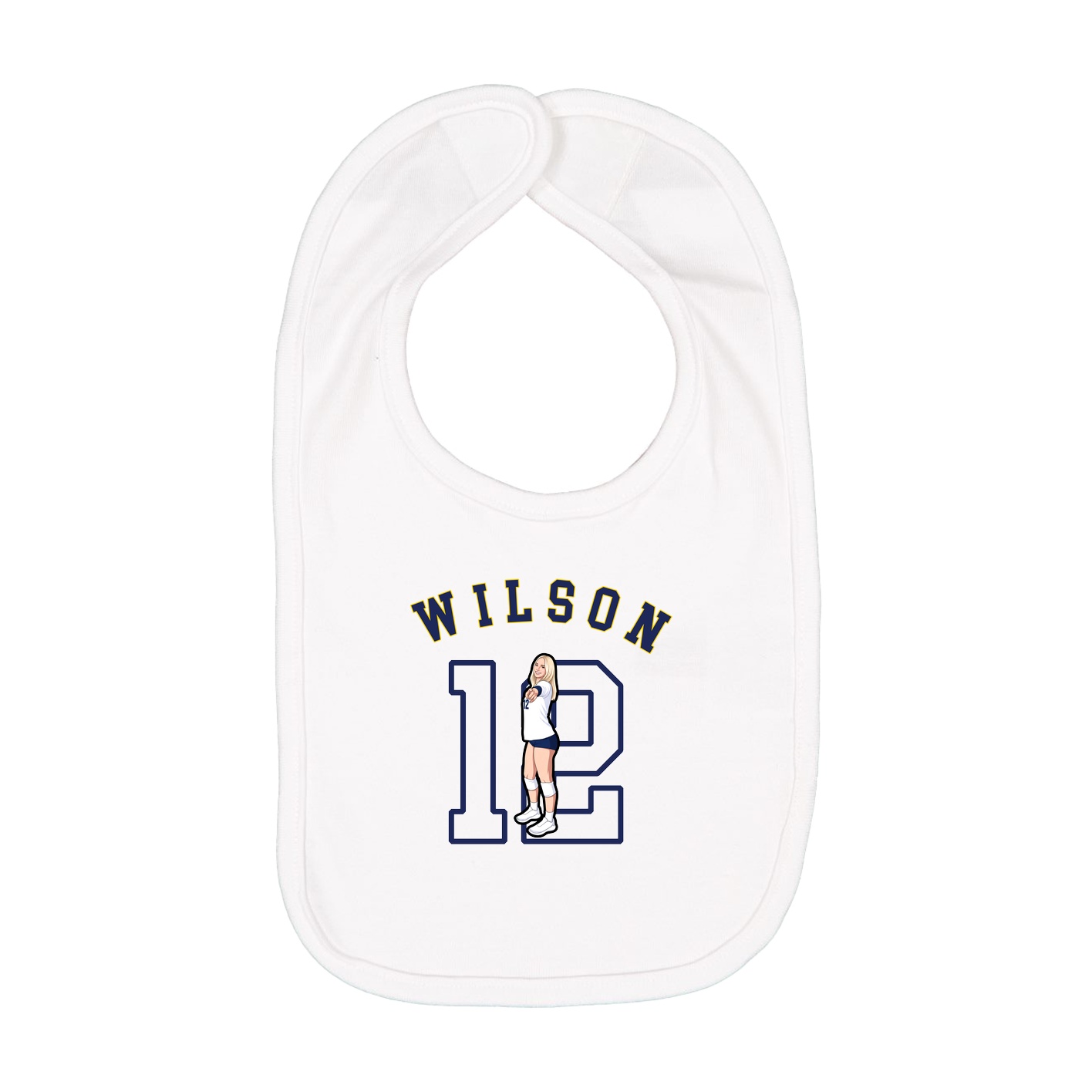 Infant Bib — Shirsey Arch in White