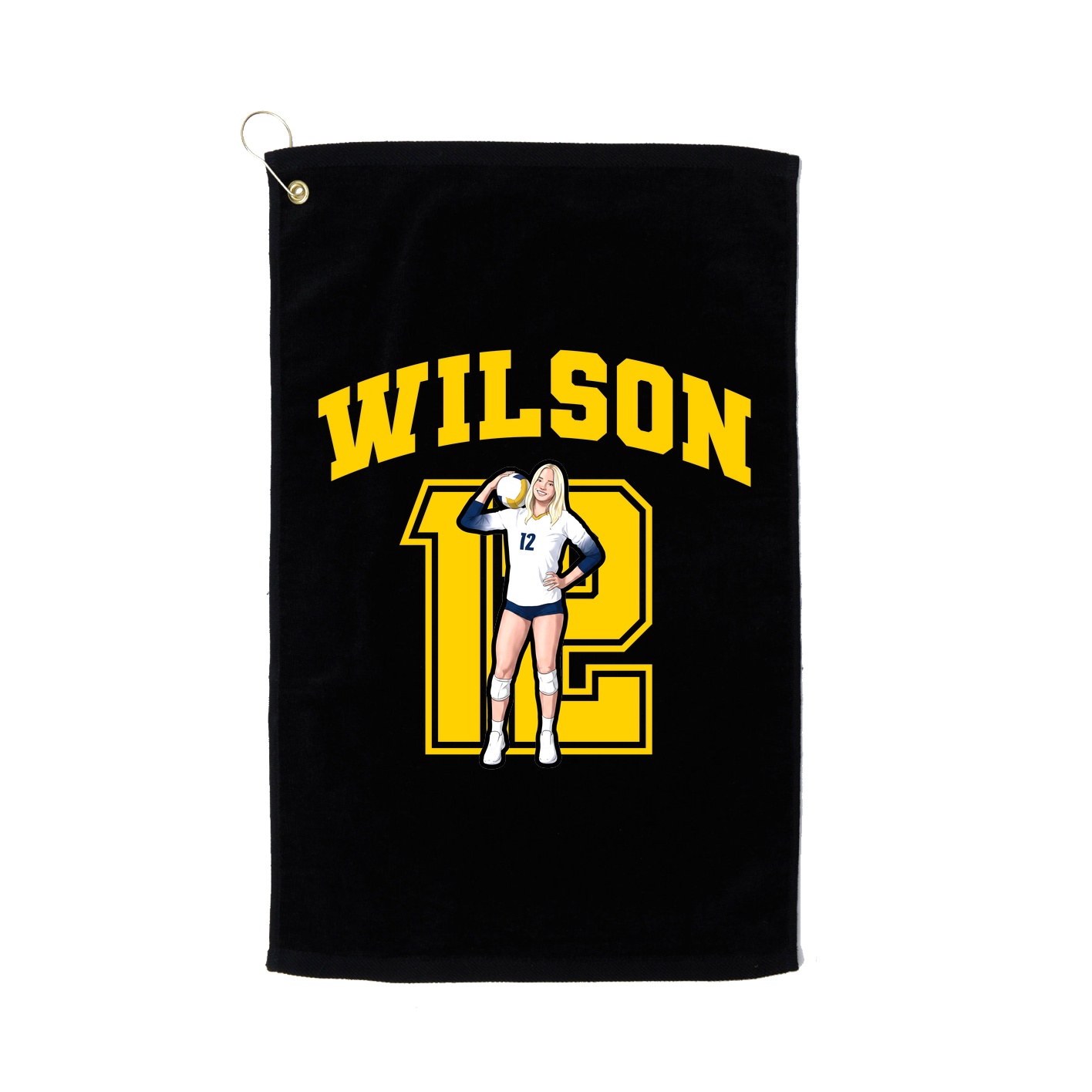 Golf Towel — Number in Black