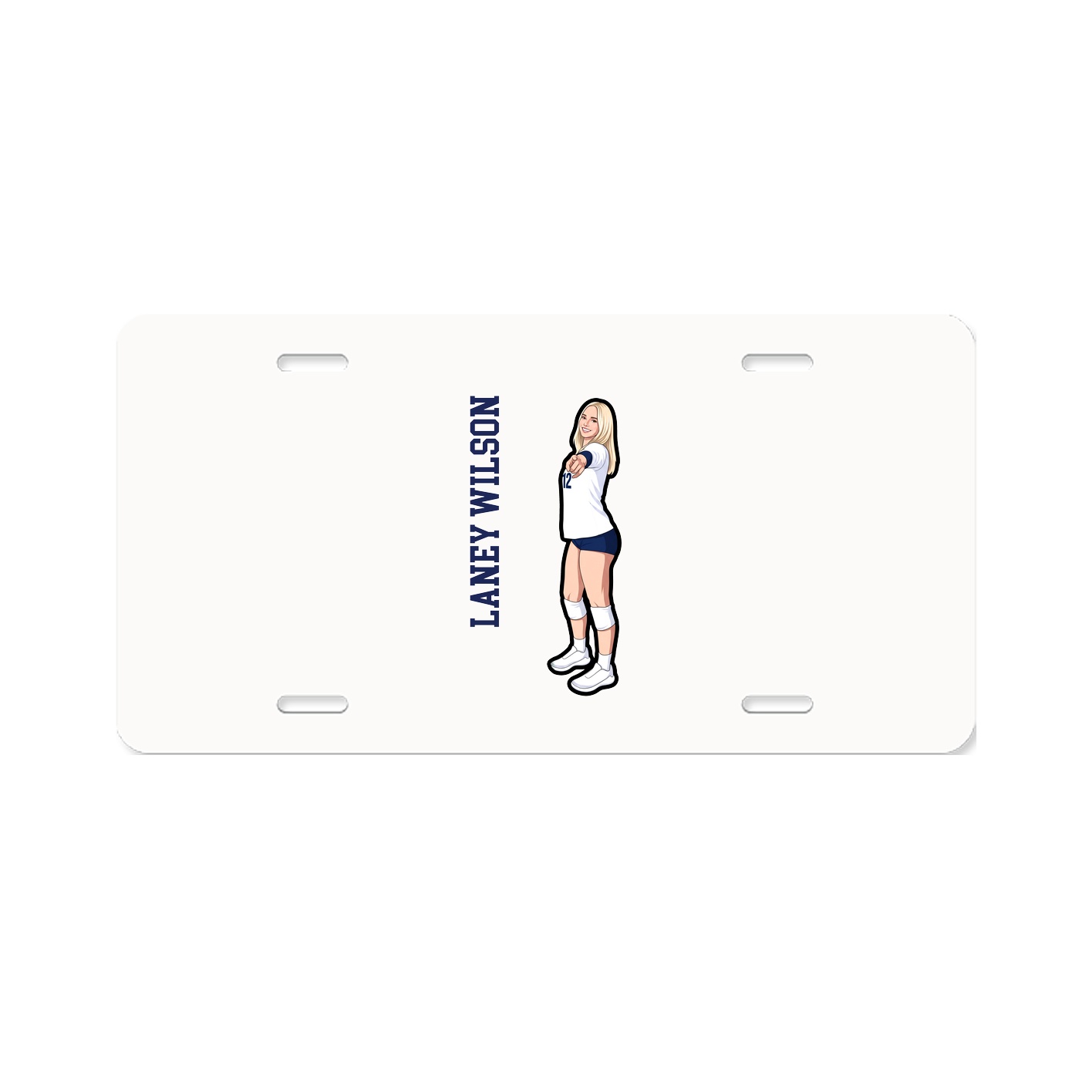 License Plate — Name Vertical in Classic
