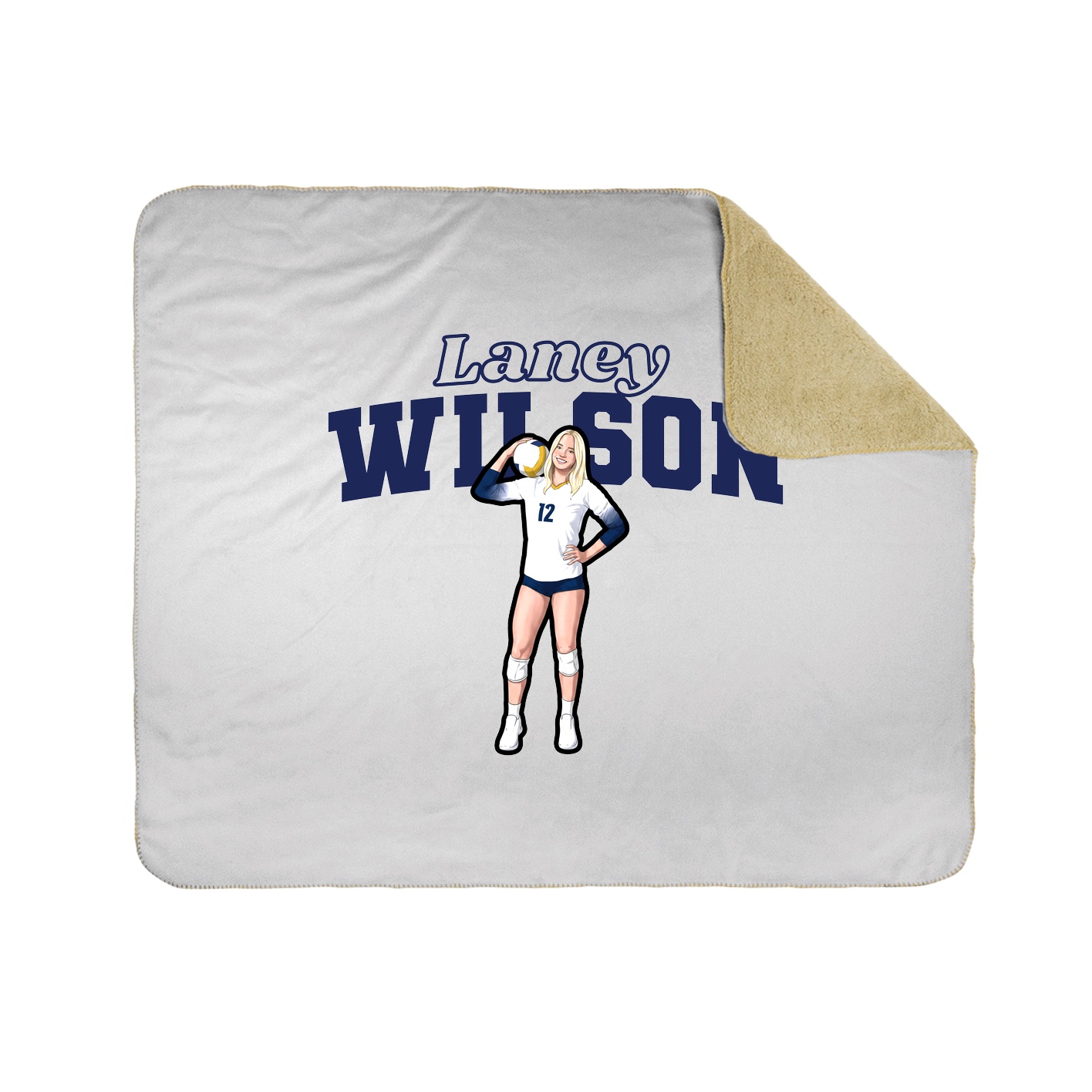Throw Blanket — Name Arch in White