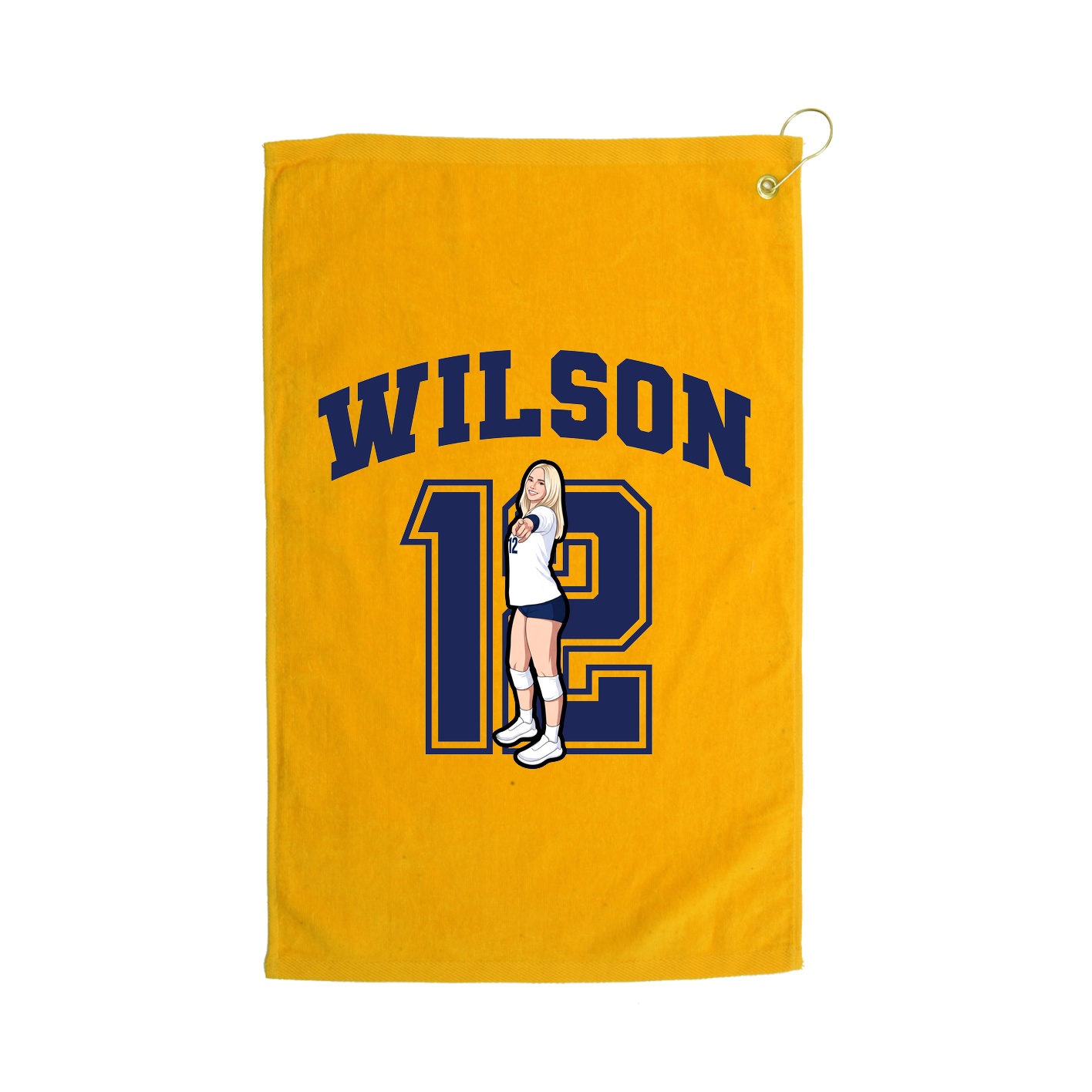 Golf Towel — Number in Gold