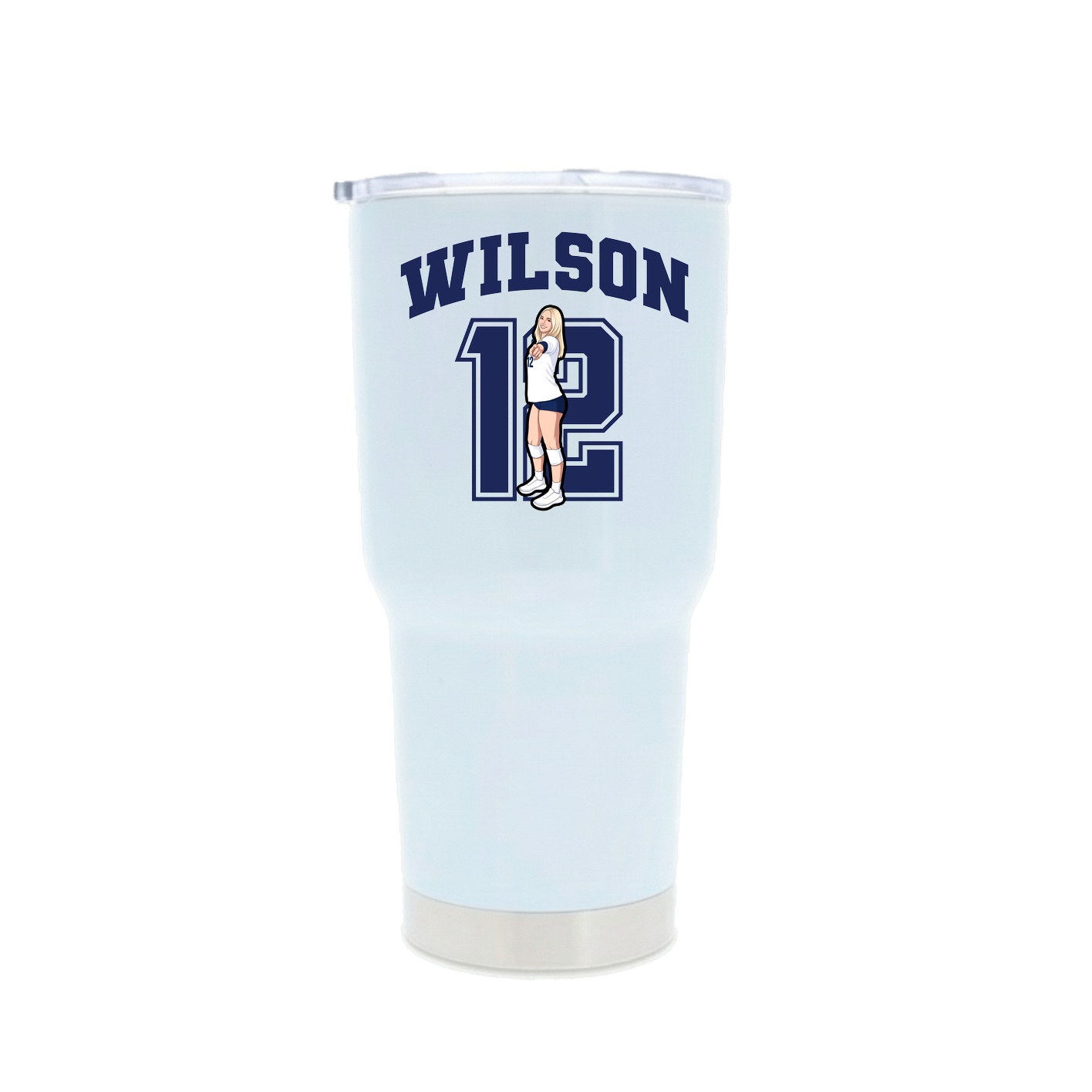 30oz Stainless Steel Tumbler — Number in White