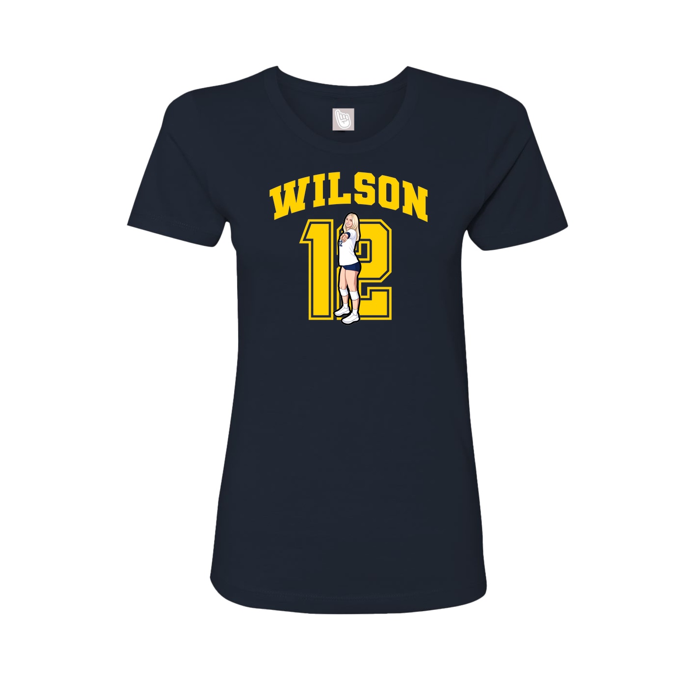 Fitted Women's Tee — Number in Navy