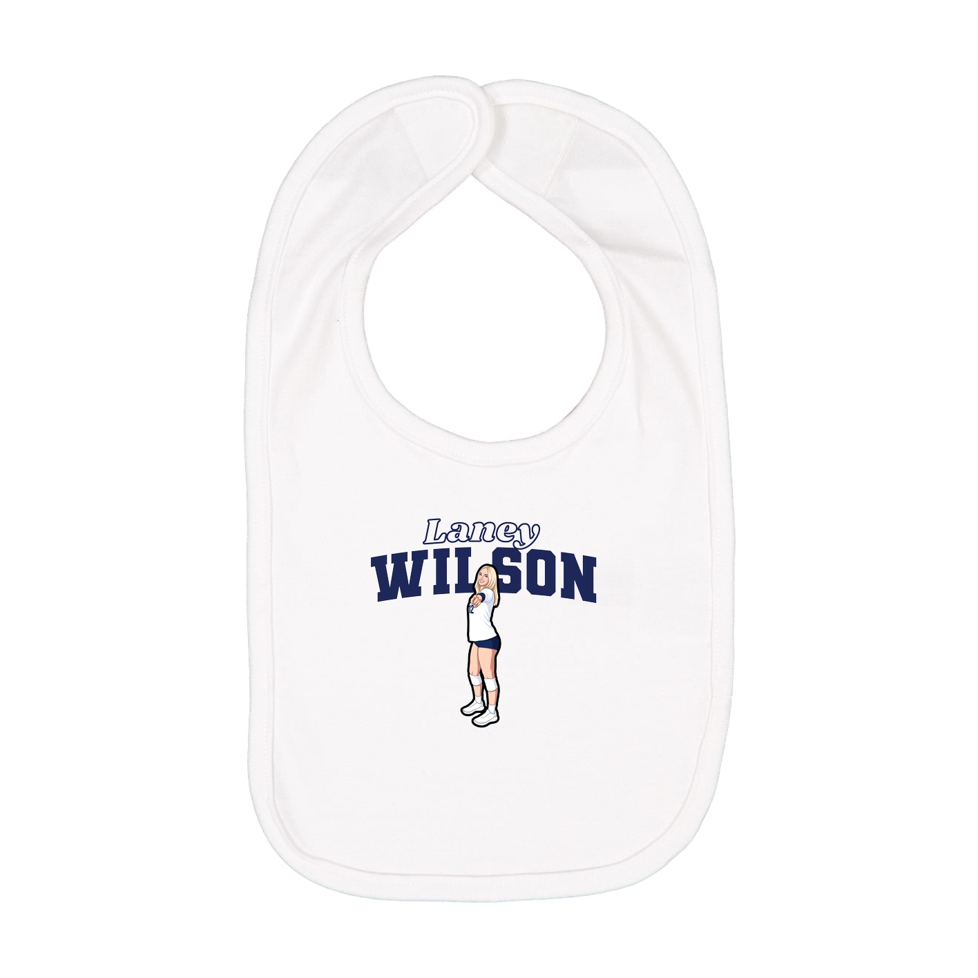 Infant Bib — Name Arch in White