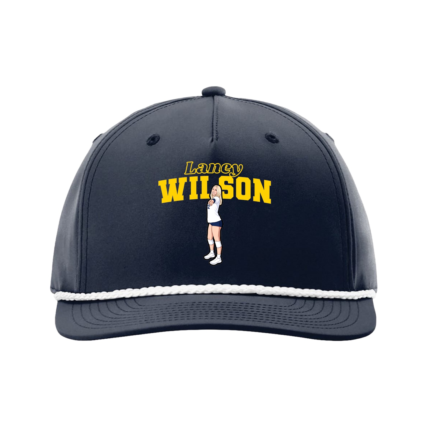 Five-Panel Classic Rope Cap — Name Arch in Navy