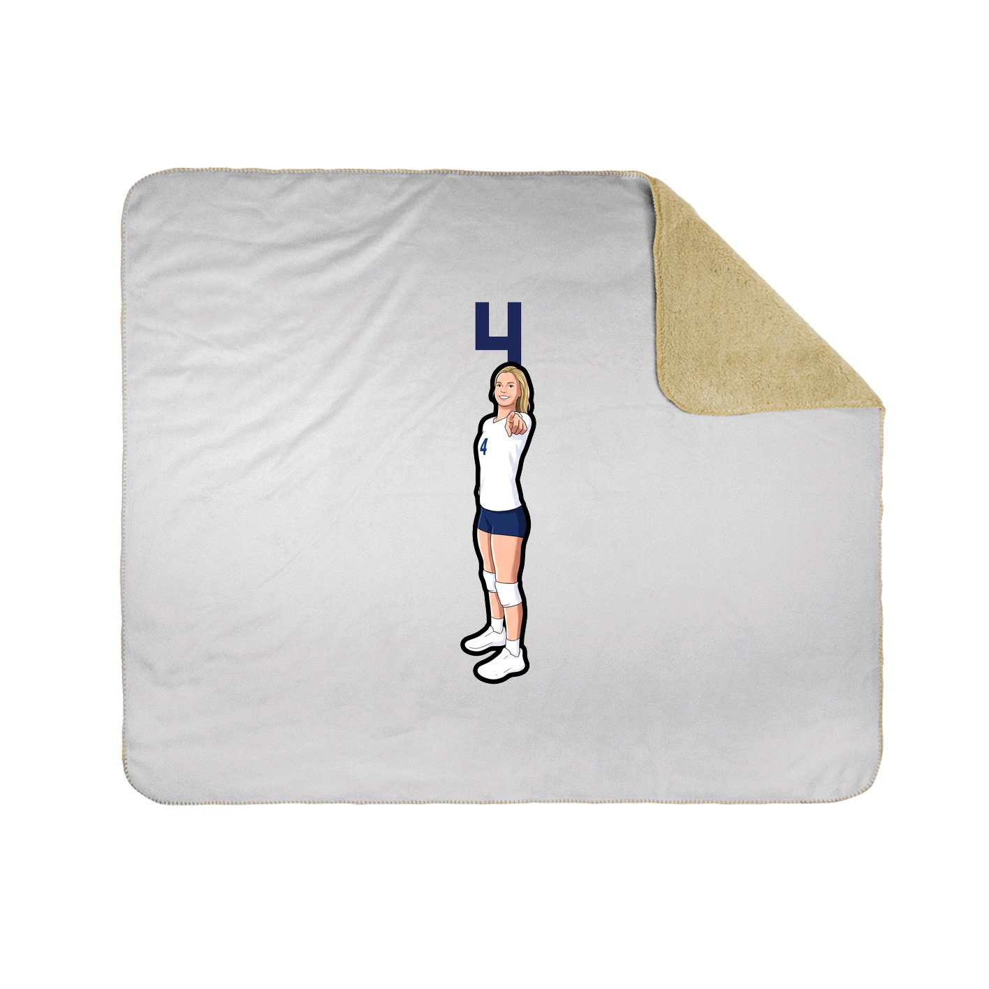 Throw Blanket — Number Top in White