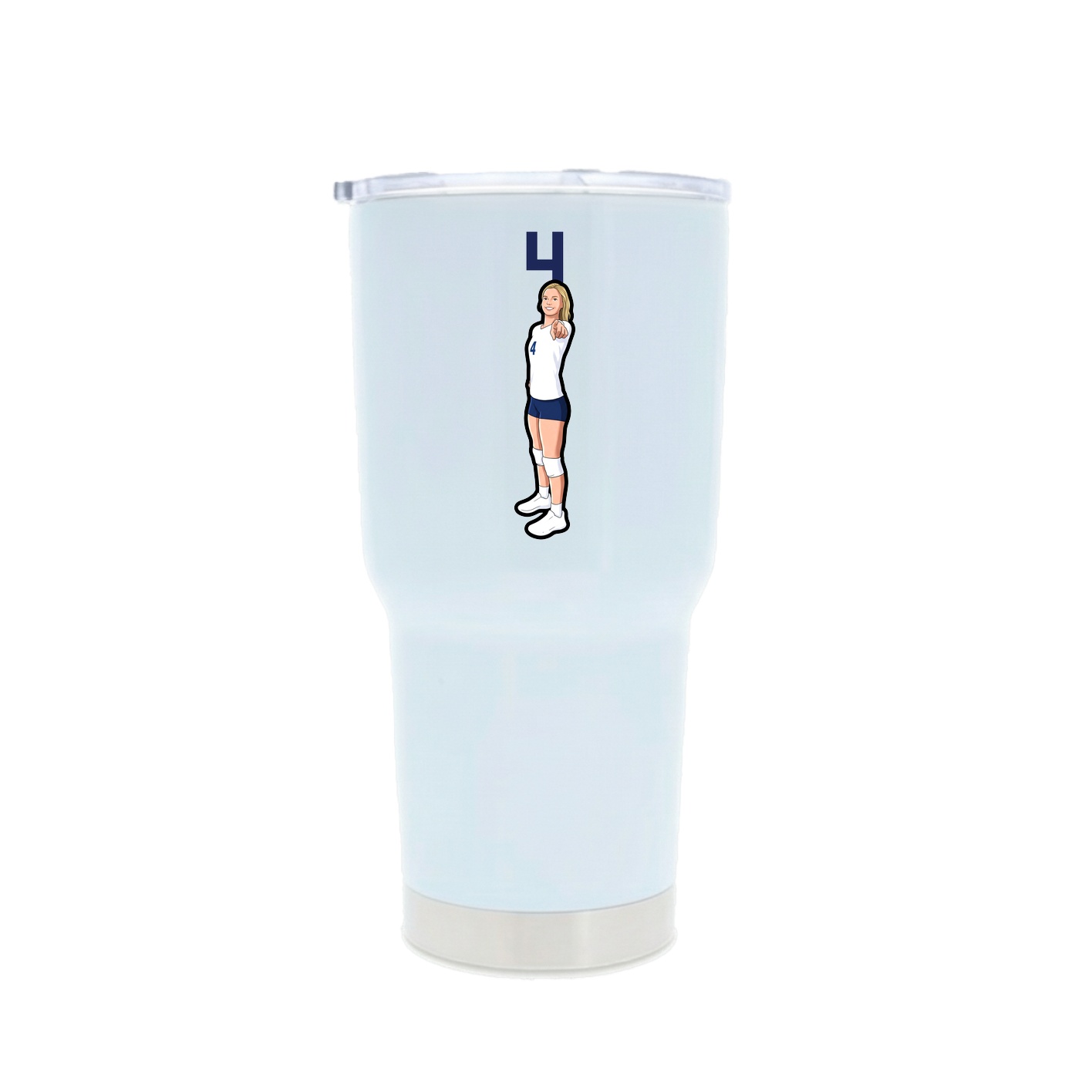 30oz Stainless Steel Tumbler — Number Top in White