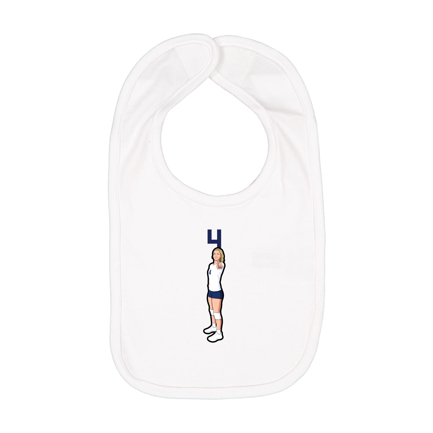 Infant Bib — Number Top in White