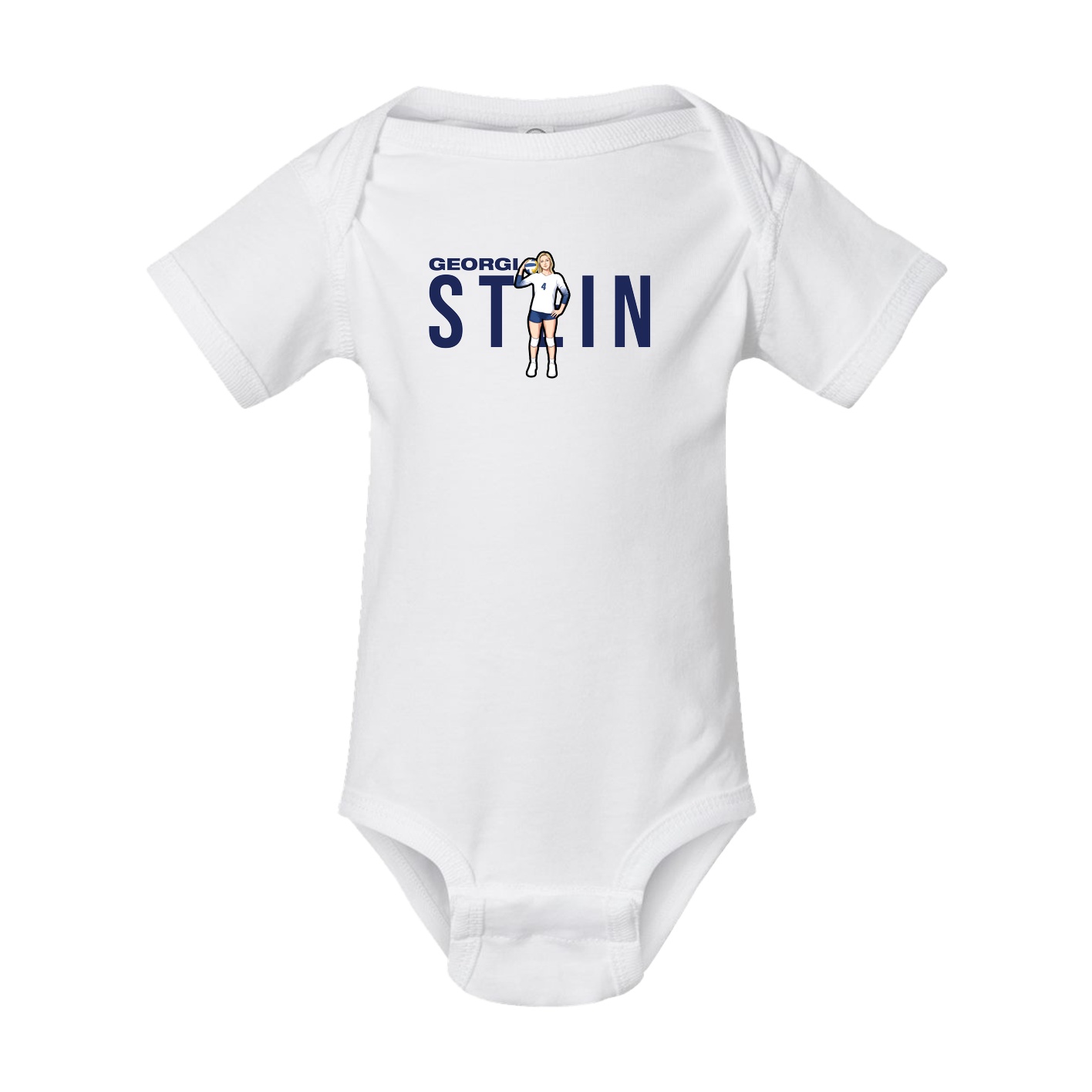 Baby Onesie — Player Name in White
