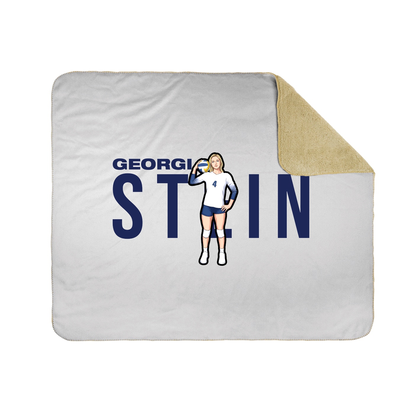Throw Blanket — Player Name in White