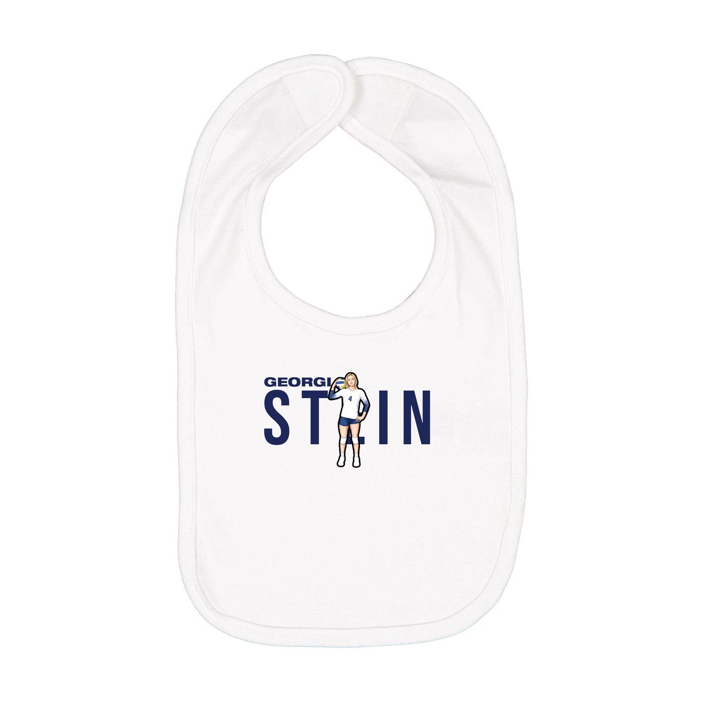Infant Bib — Player Name in White