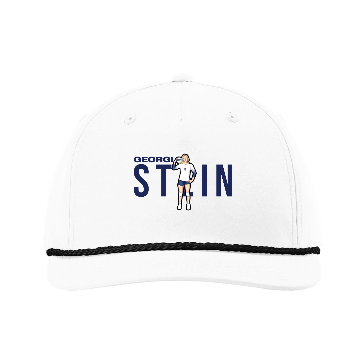 Five-Panel Classic Rope Cap — Player Name in White