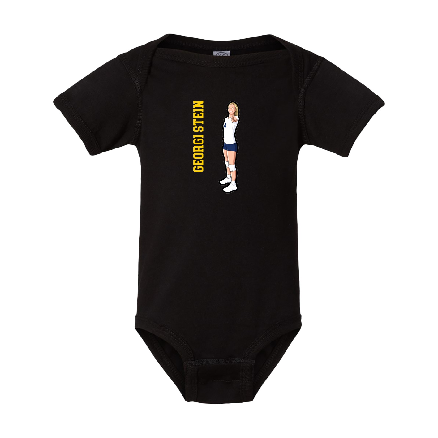 Baby Onesie — Name Vertical in Black