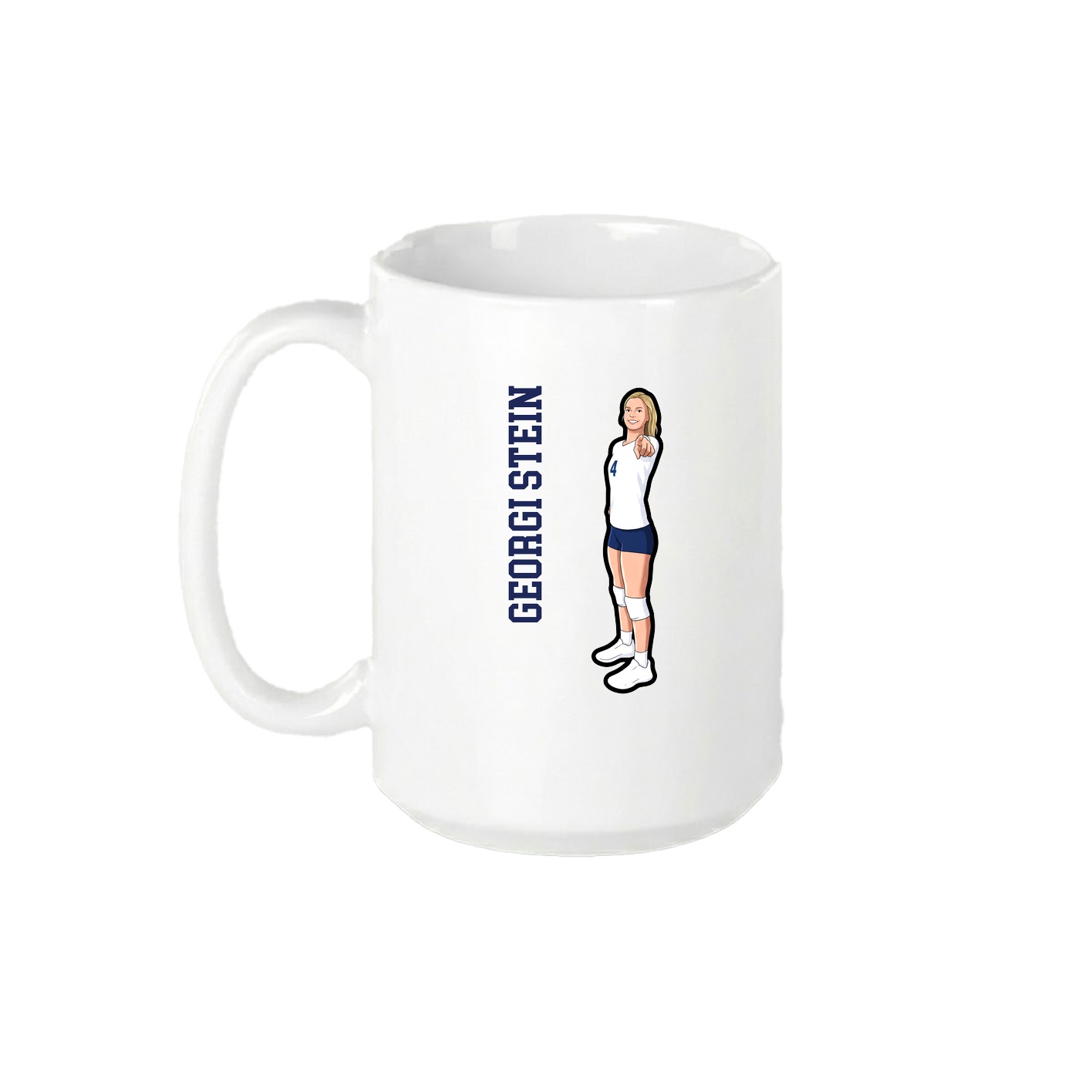 15oz Coffee Mug — Name Vertical in White