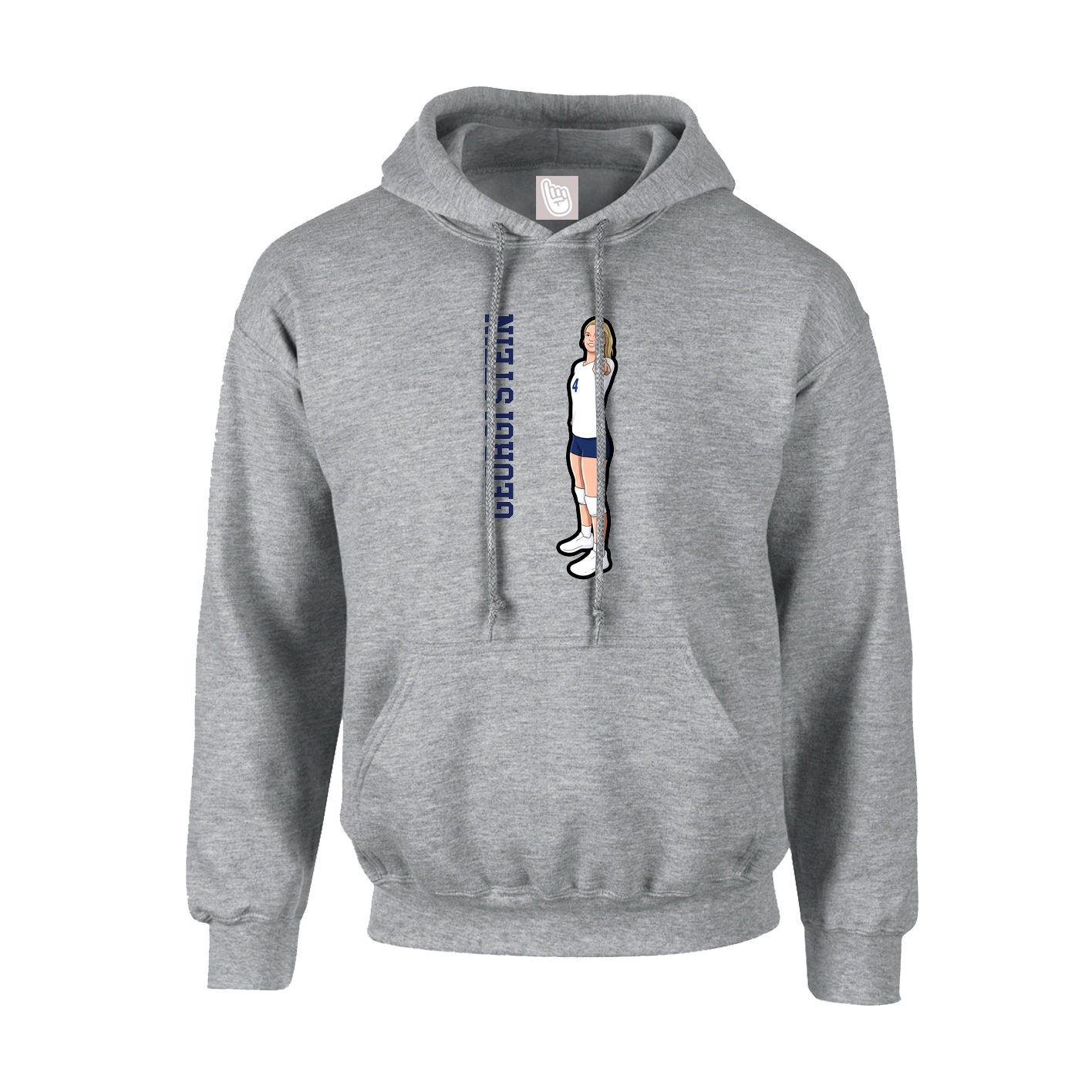 Youth Hoodie — Name Vertical in Grey