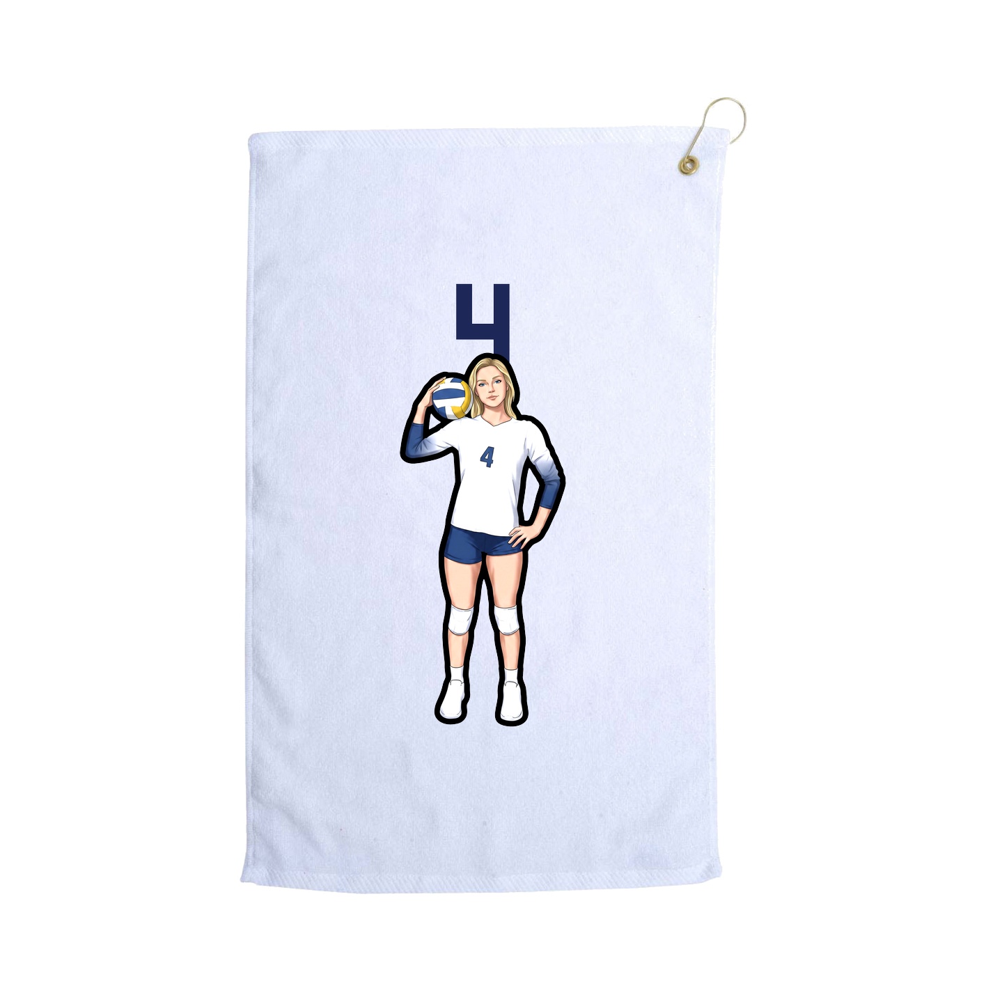 Golf Towel — Number Top in White