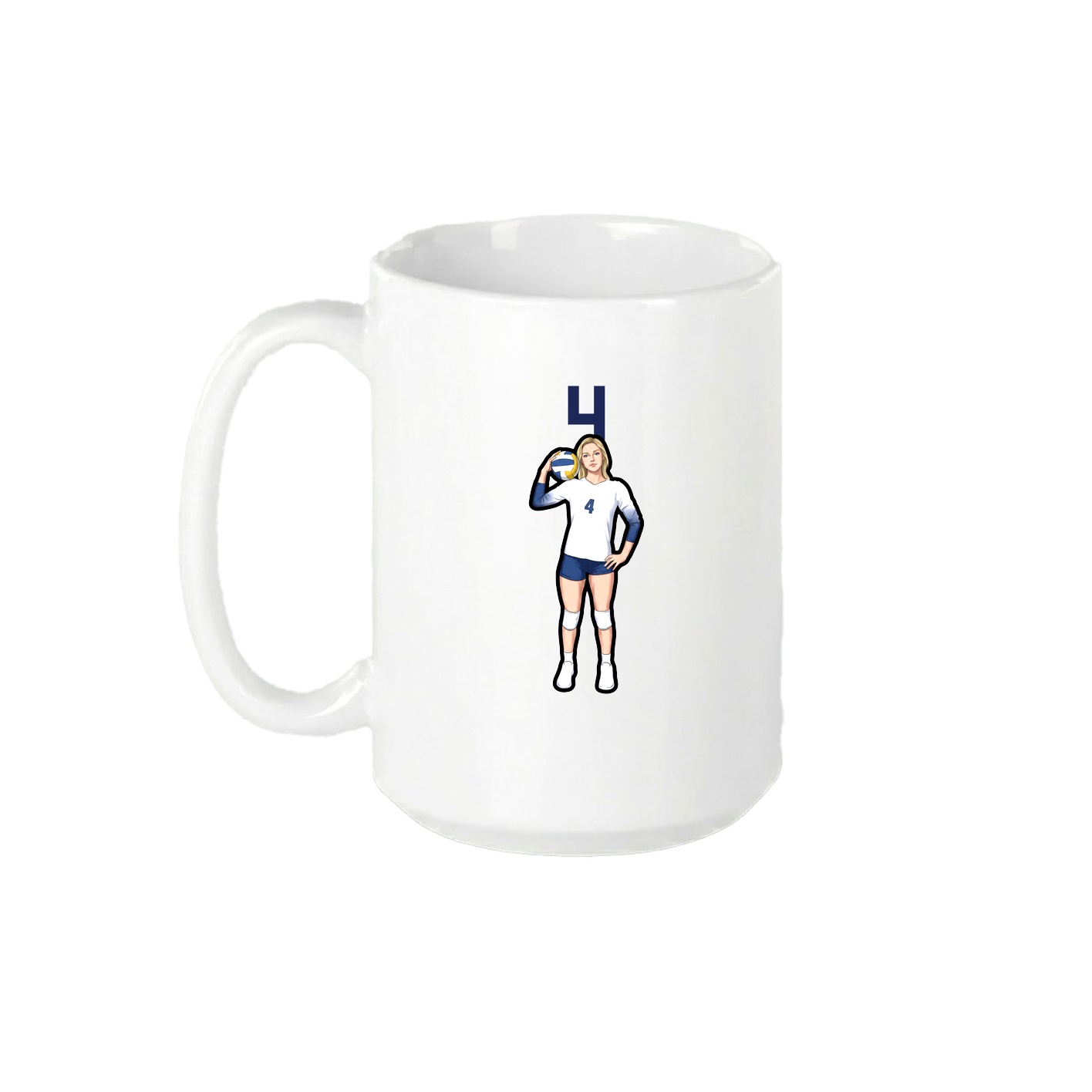 15oz Coffee Mug — Number Top in White