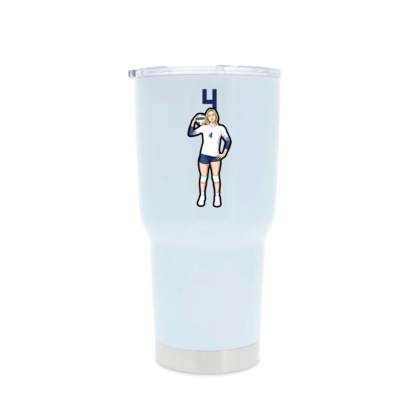 30oz Stainless Steel Tumbler — Number Top in White