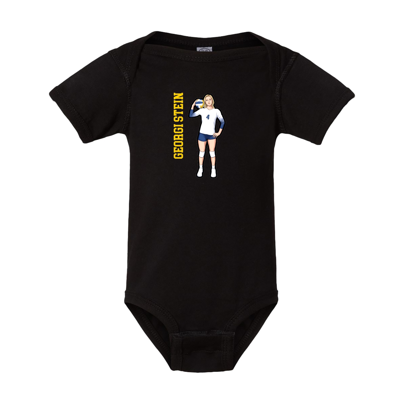 Baby Onesie — Name Vertical in Black