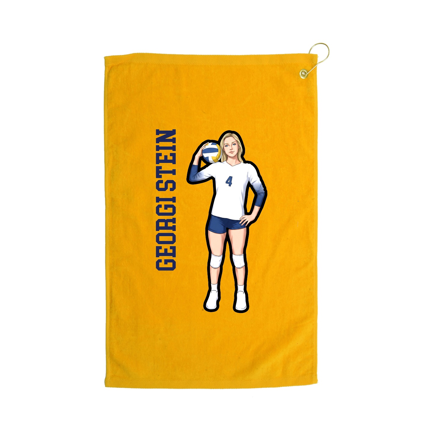 Golf Towel — Name Vertical in Gold
