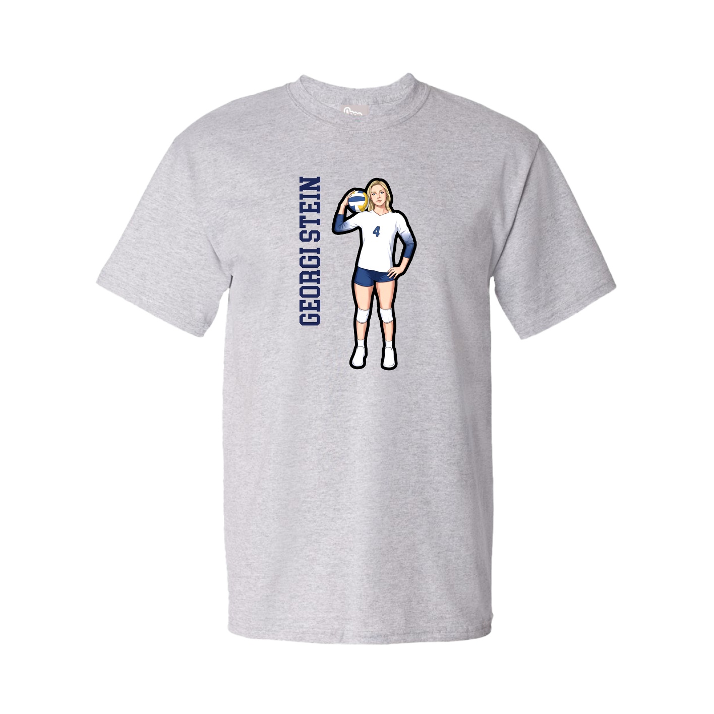 Tee — Name Vertical in Grey