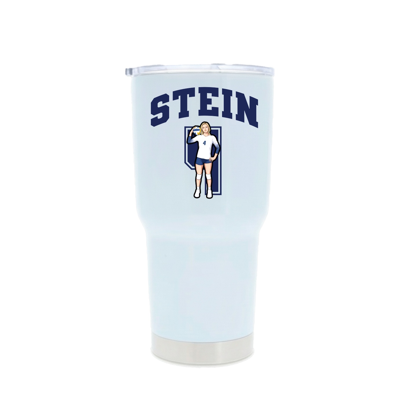 30oz Stainless Steel Tumbler — Number in White