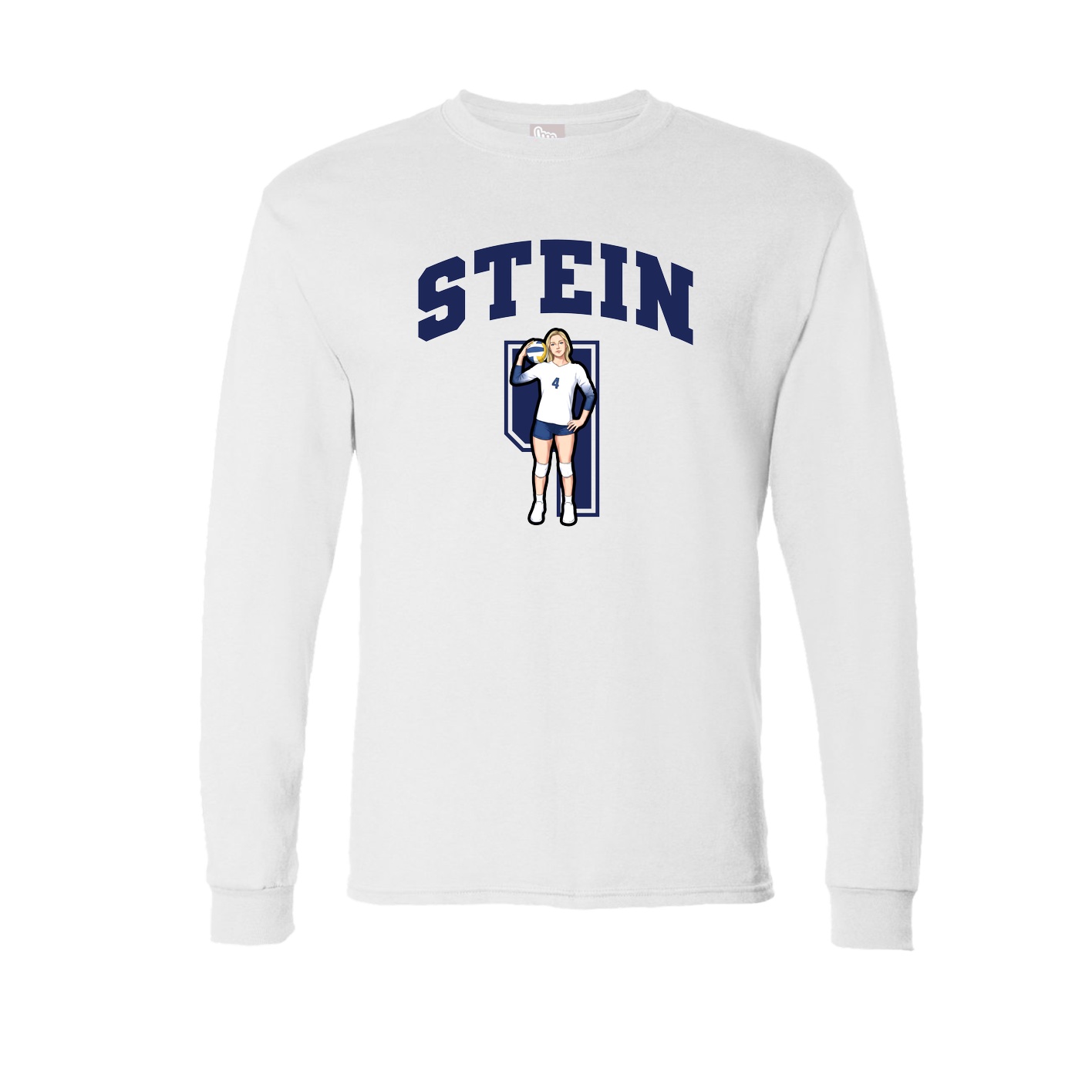 Long Sleeve Tee — Number in White