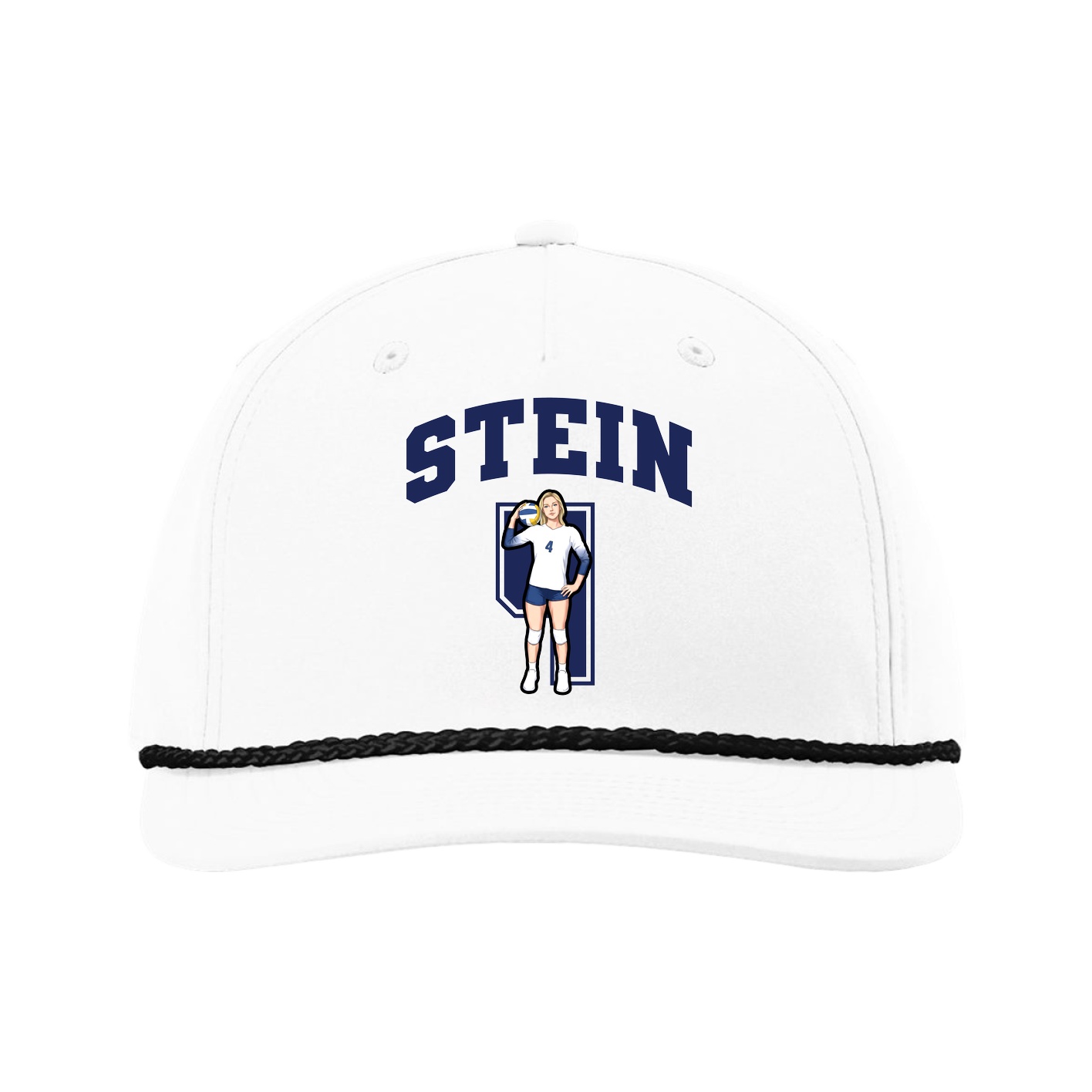 Five-Panel Classic Rope Cap — Number in White