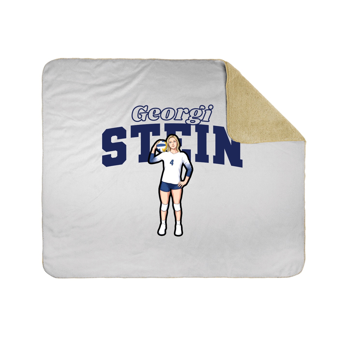 Throw Blanket — Name Arch in White