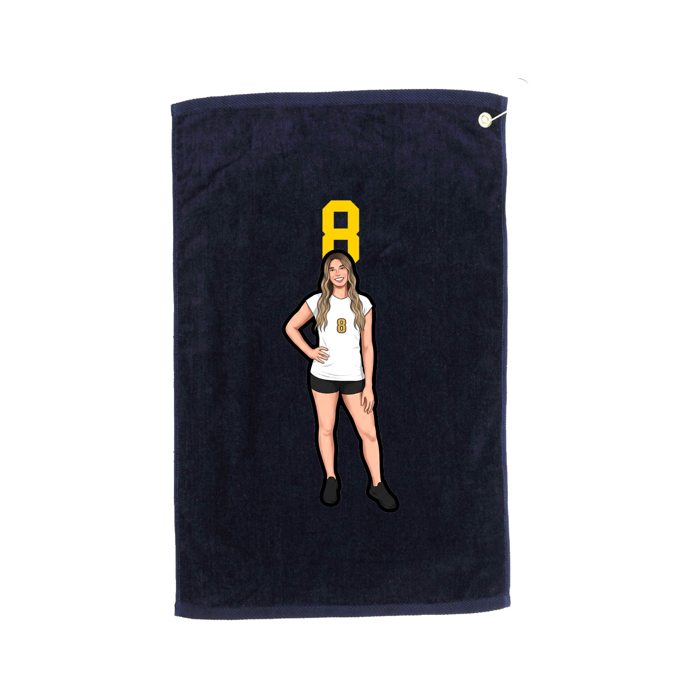 Golf Towel — Number Top in Navy
