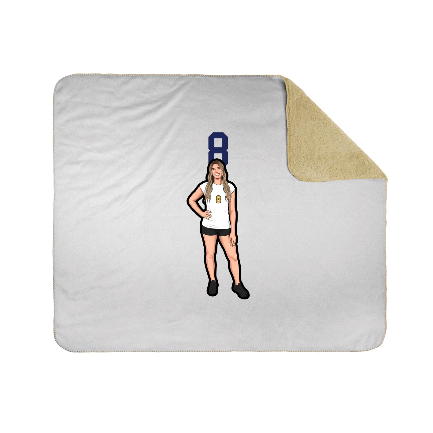 Throw Blanket — Number Top in White