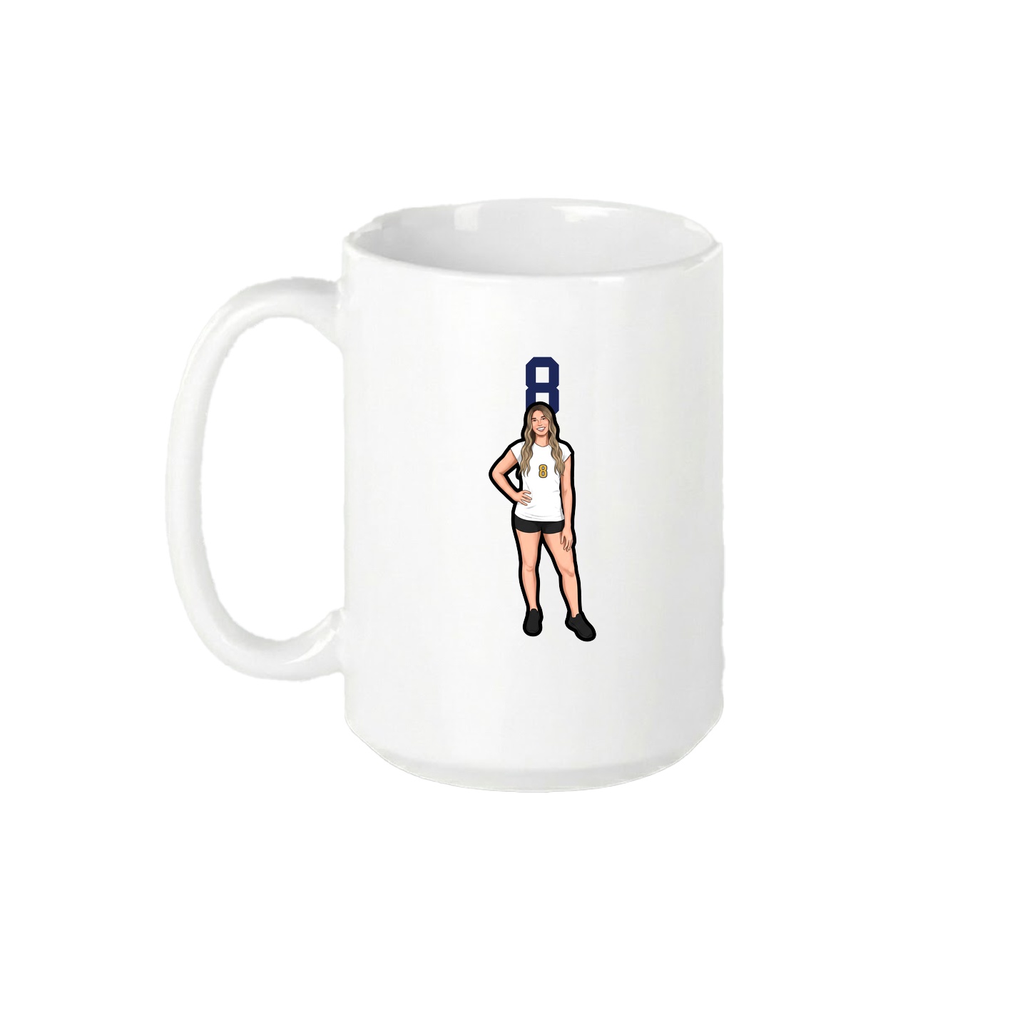 15oz Coffee Mug — Number Top in White