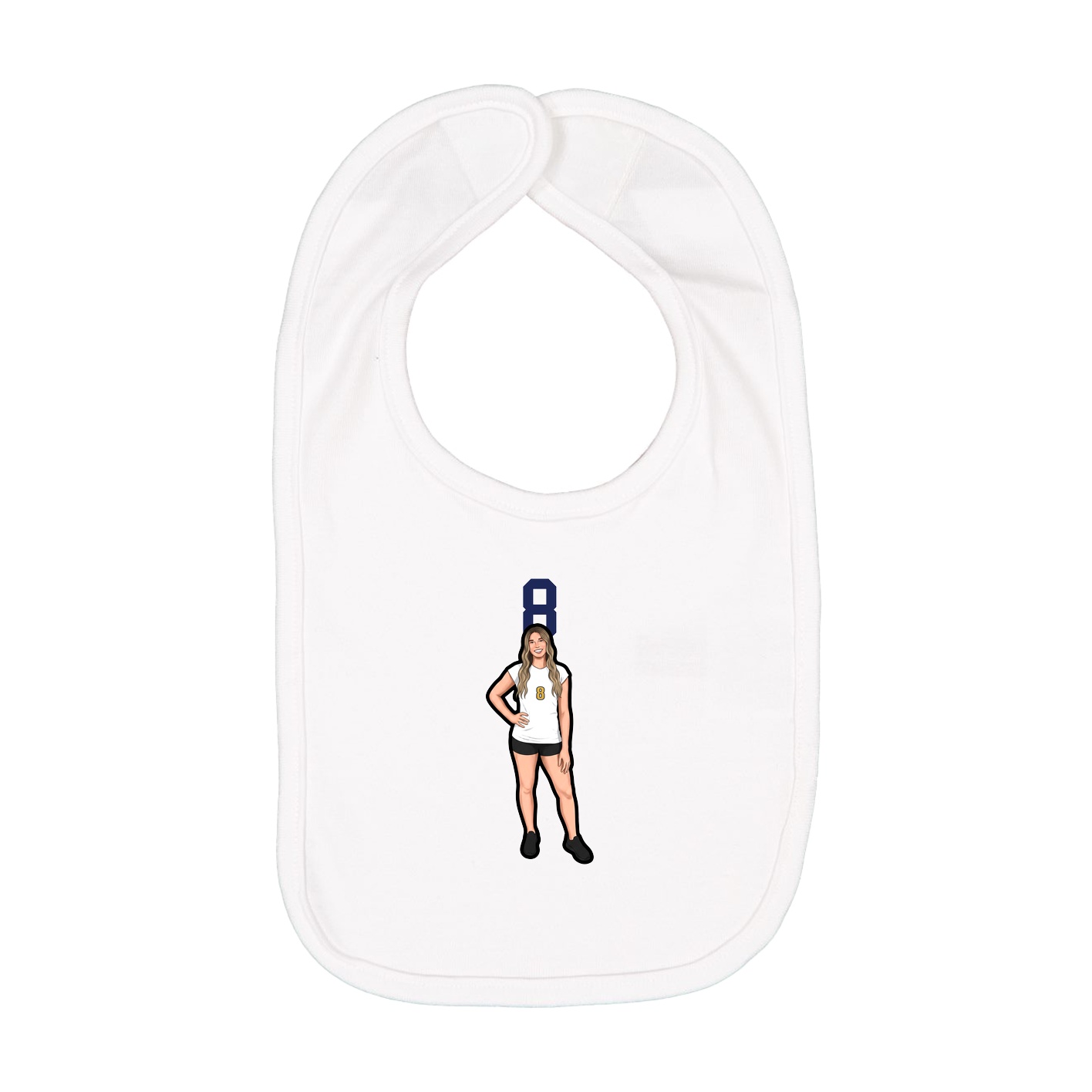 Infant Bib — Number Top in White