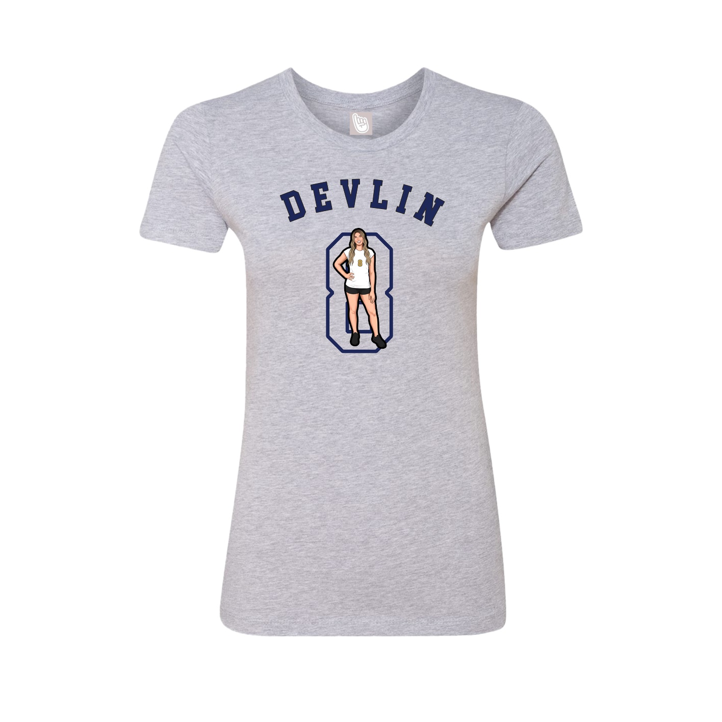 Fitted Women's Tee — Shirsey Arch in Grey