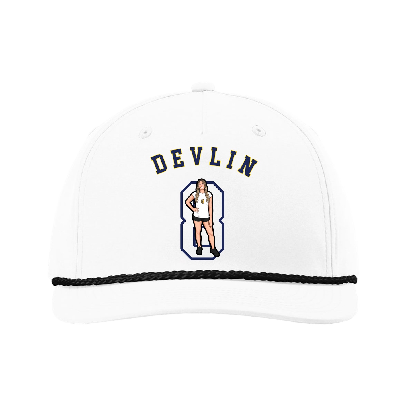 Five-Panel Classic Rope Cap — Shirsey Arch in White