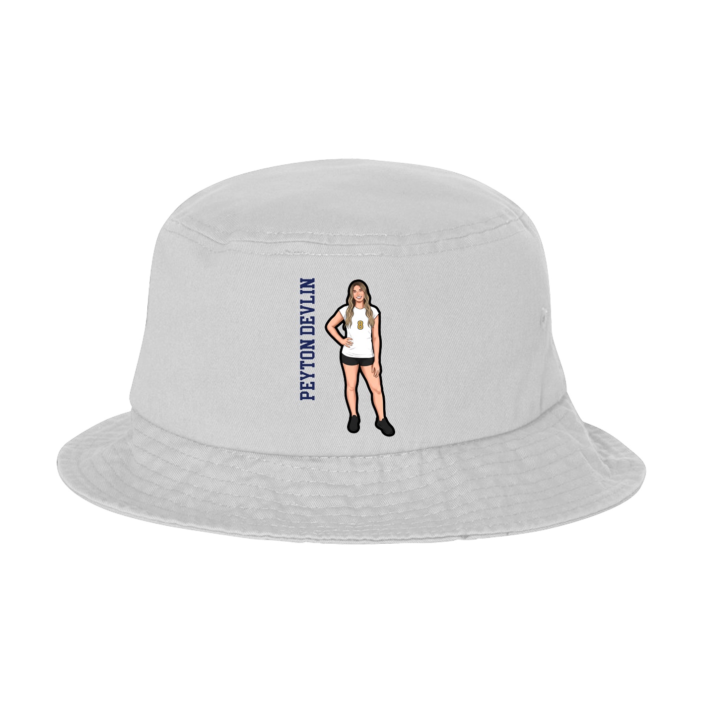 Bucket Cap — Name Vertical in White