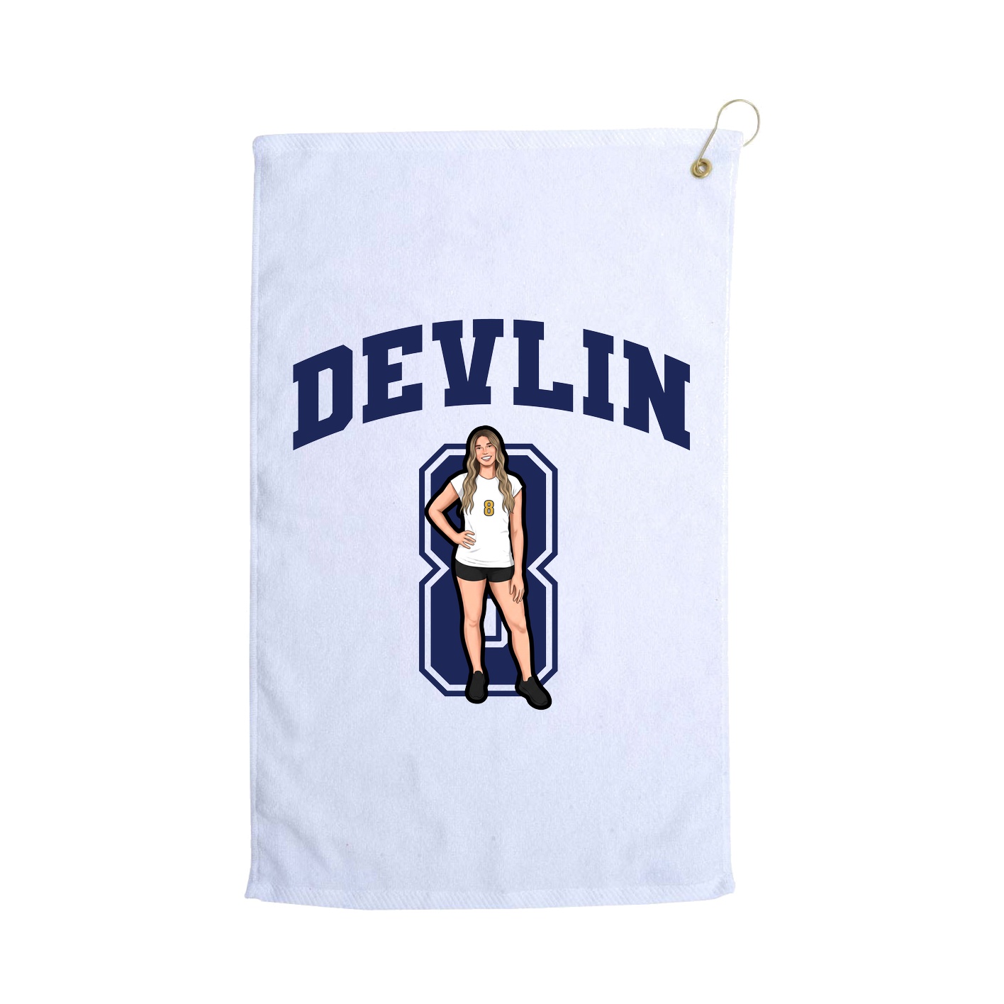 Golf Towel — Number in White