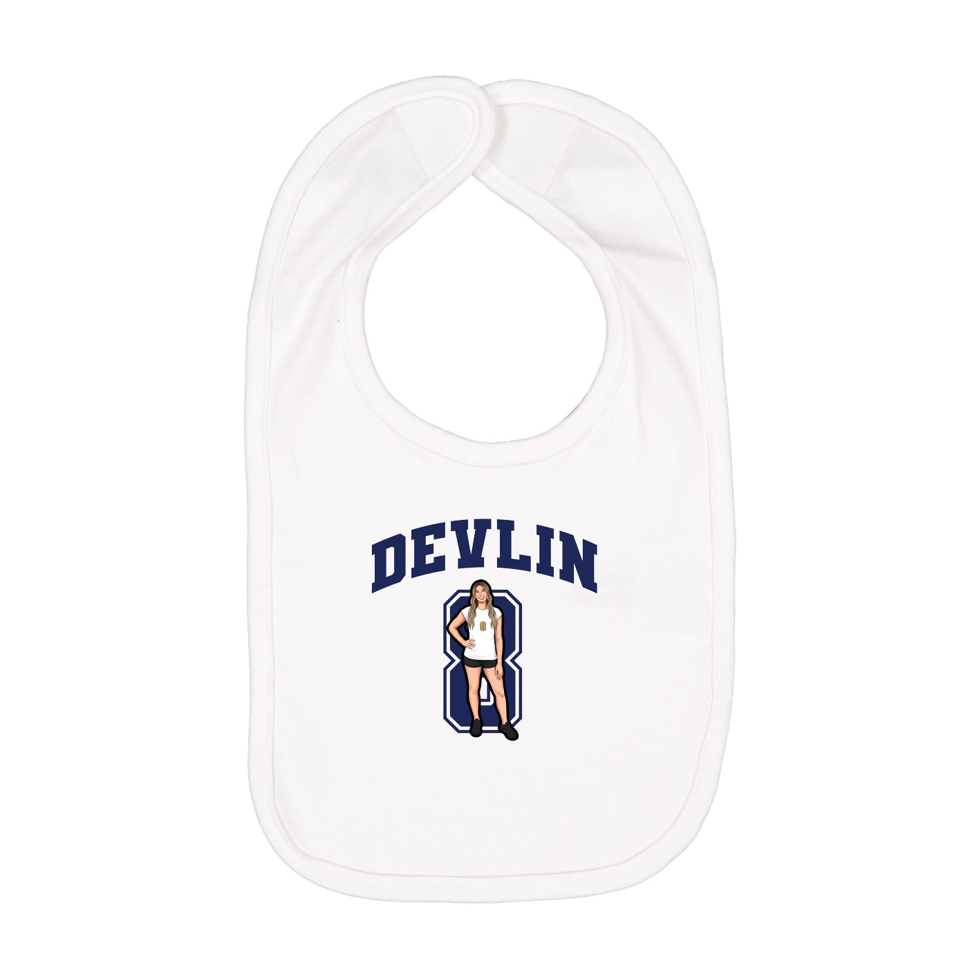 Infant Bib — Number in White