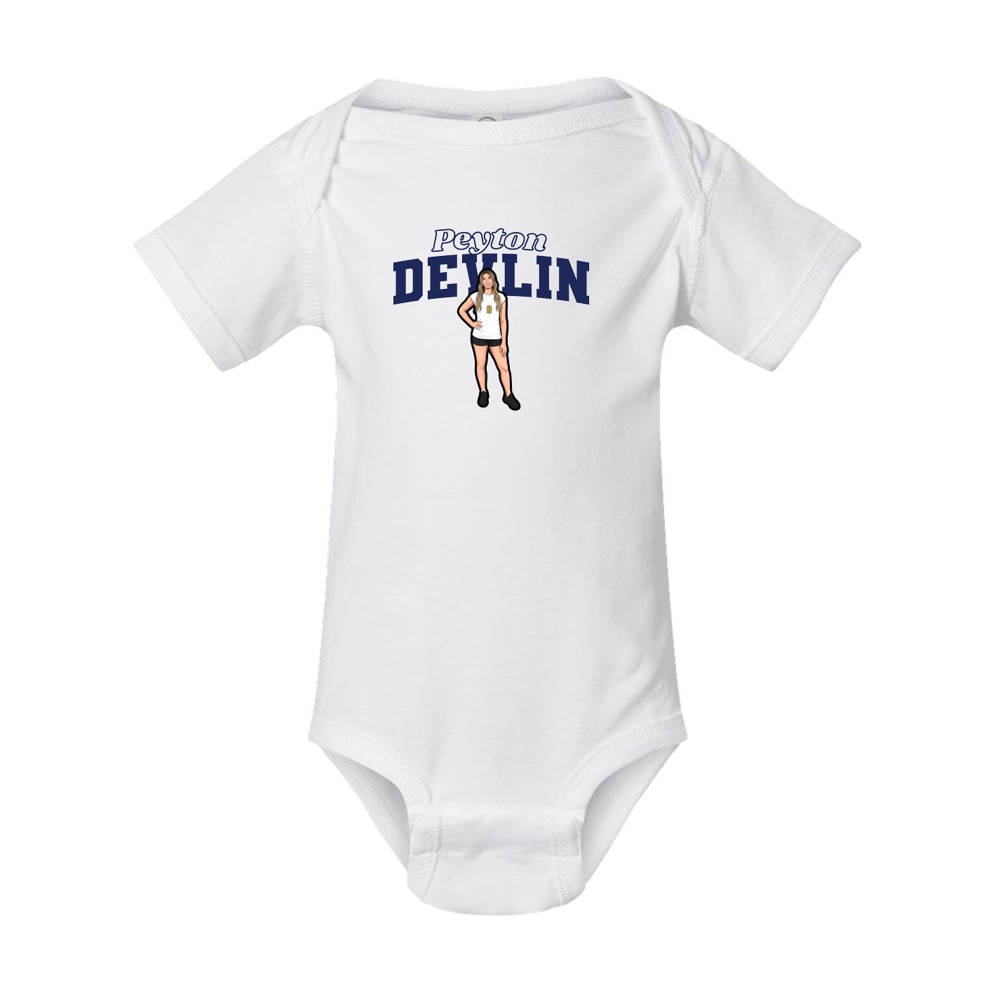 Baby Onesie — Name Arch in White