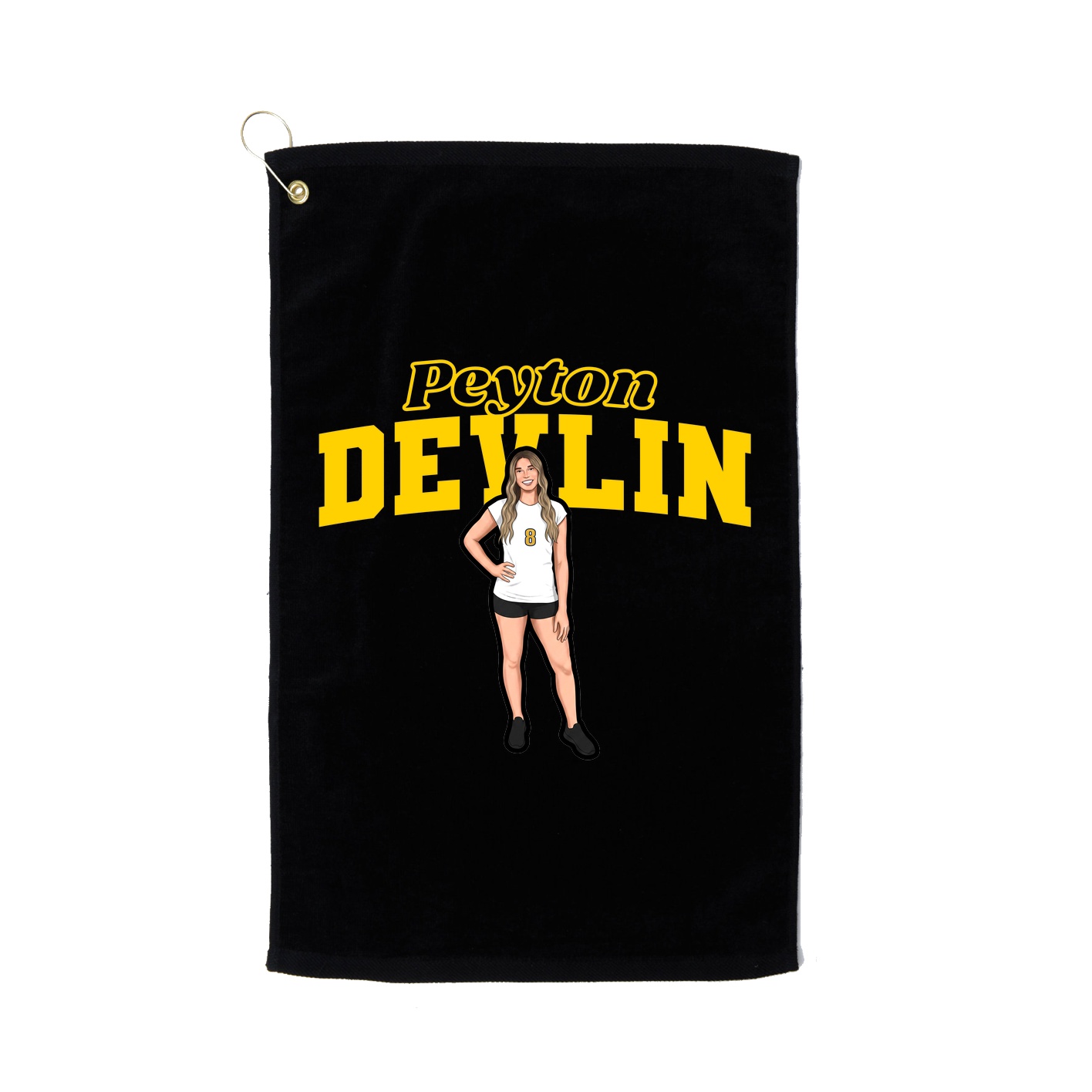 Golf Towel — Name Arch in Black