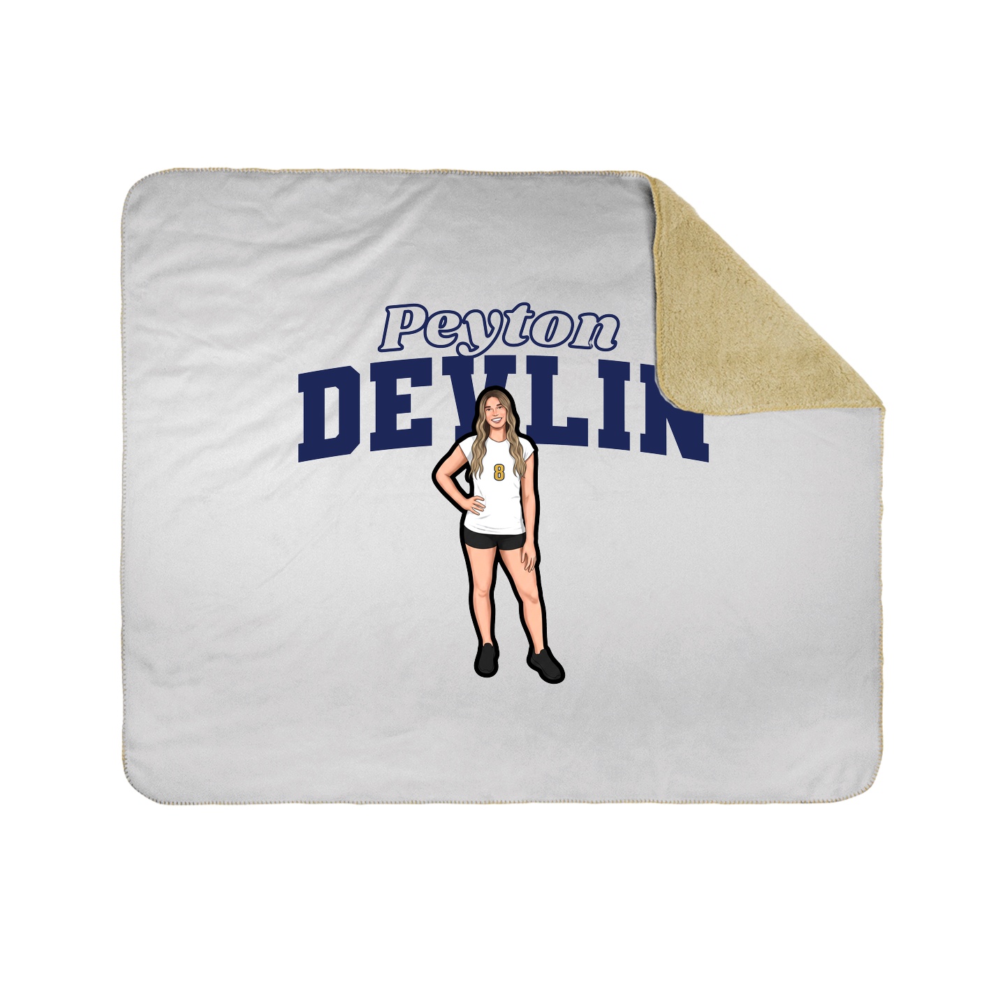 Throw Blanket — Name Arch in White