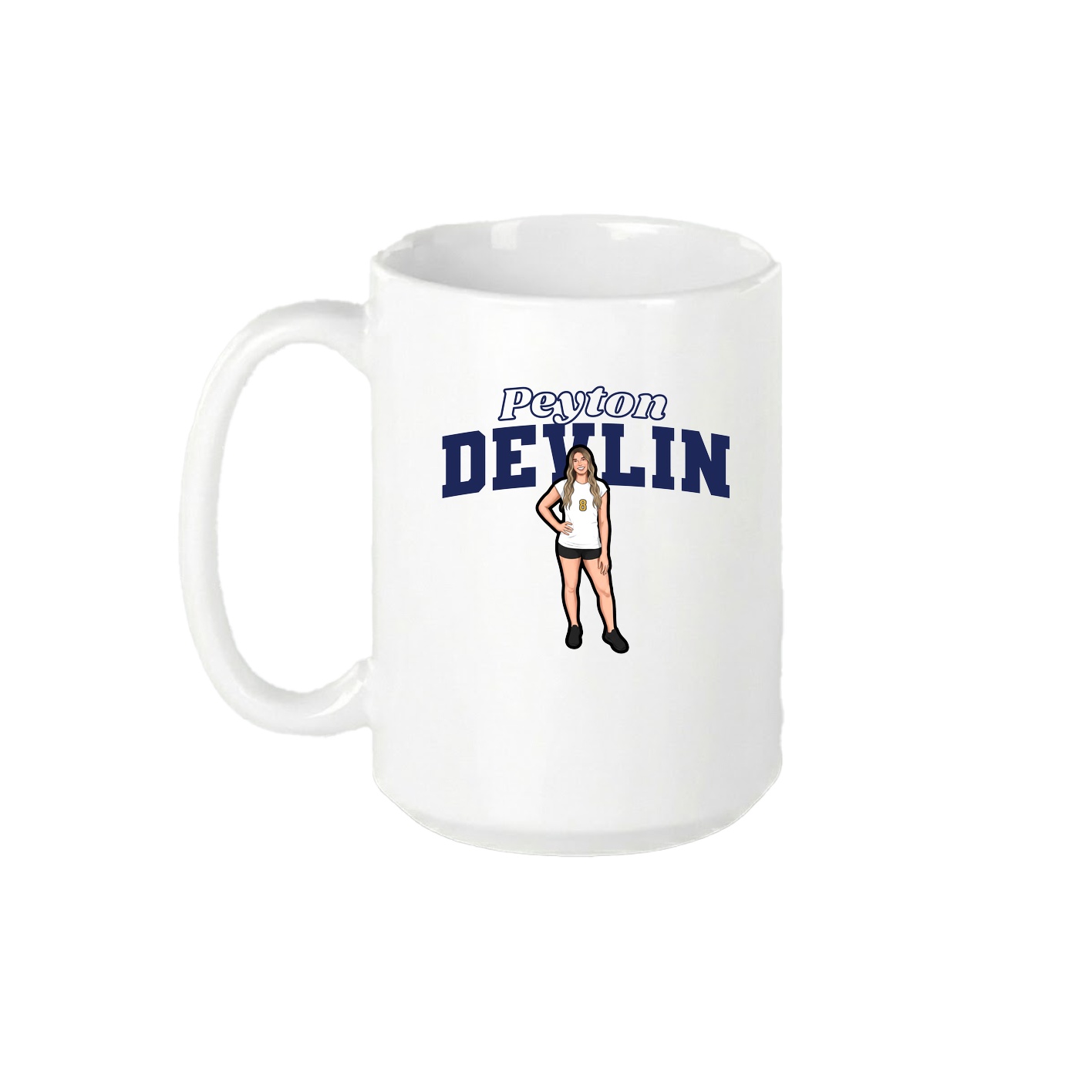 15oz Coffee Mug — Name Arch in White