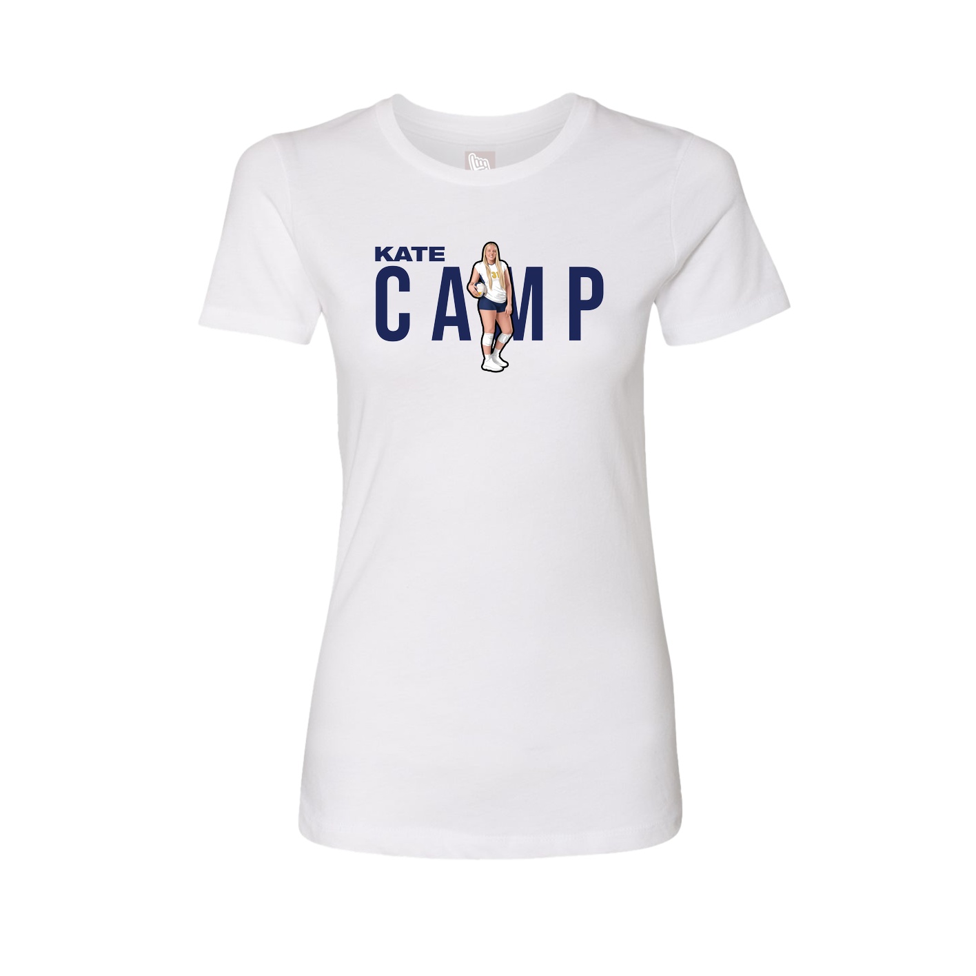 Fitted Women's Tee — Player Name in White