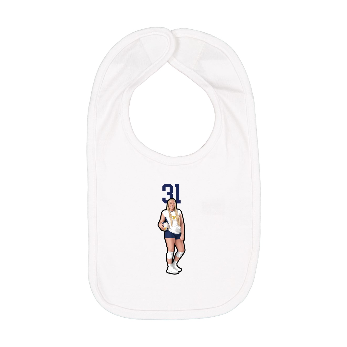Infant Bib — Number Top in White