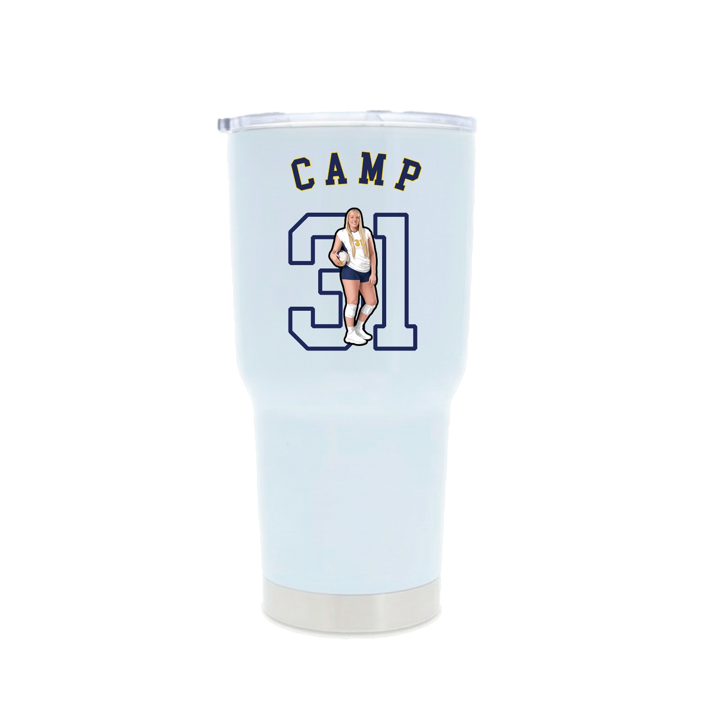 30oz Stainless Steel Tumbler — Shirsey Arch in White