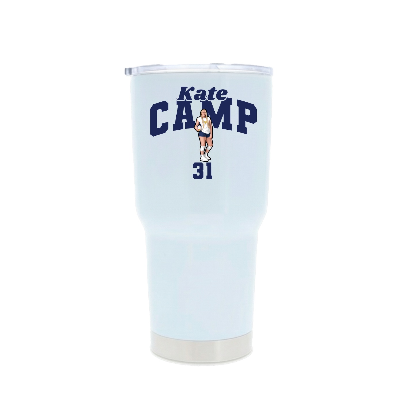 30oz Stainless Steel Tumbler — Signature Arch in White